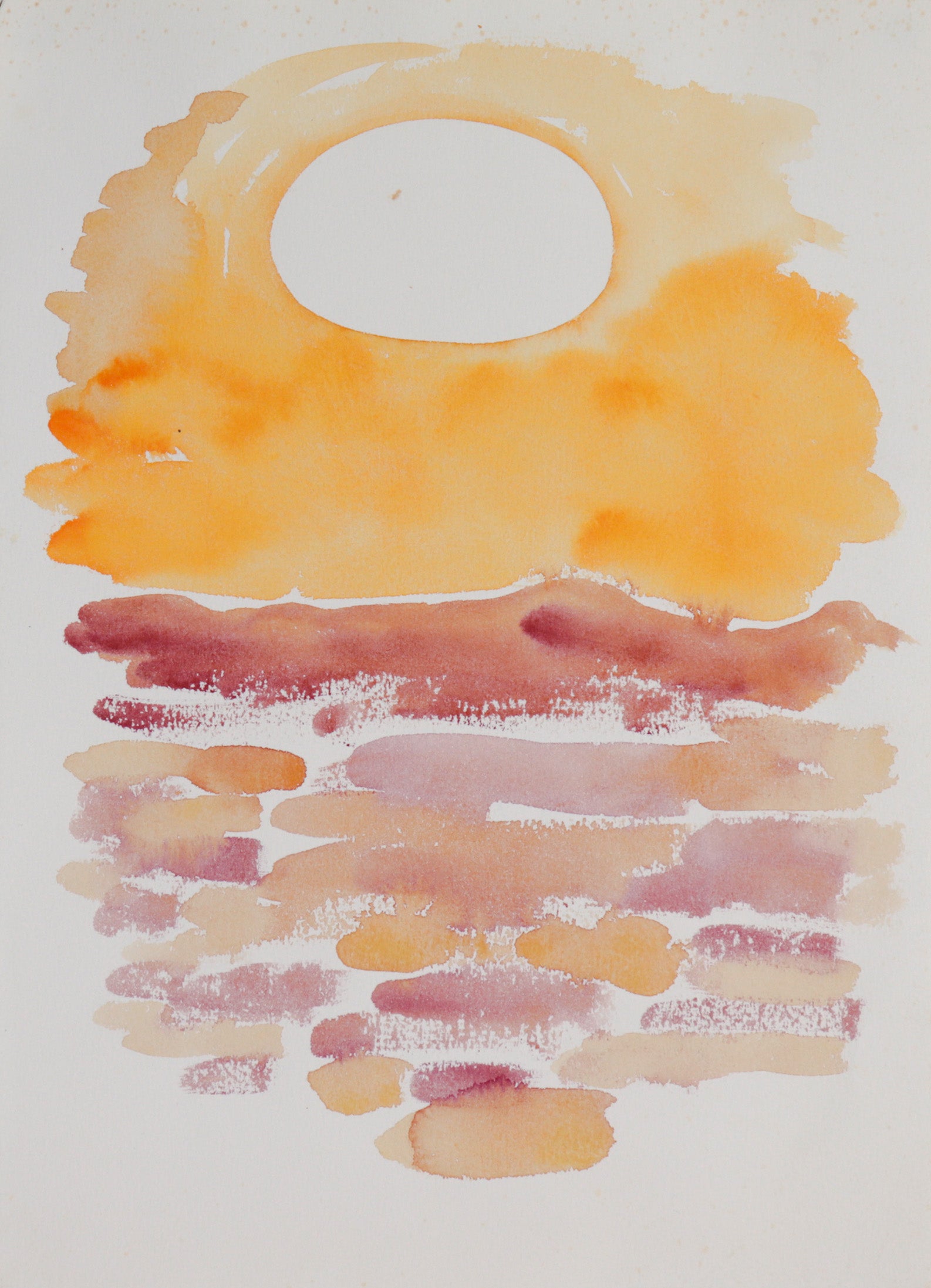 Abstracted Sunset Over Water <br>Late 20th Century-Early 21st Century <br><br>#C7378