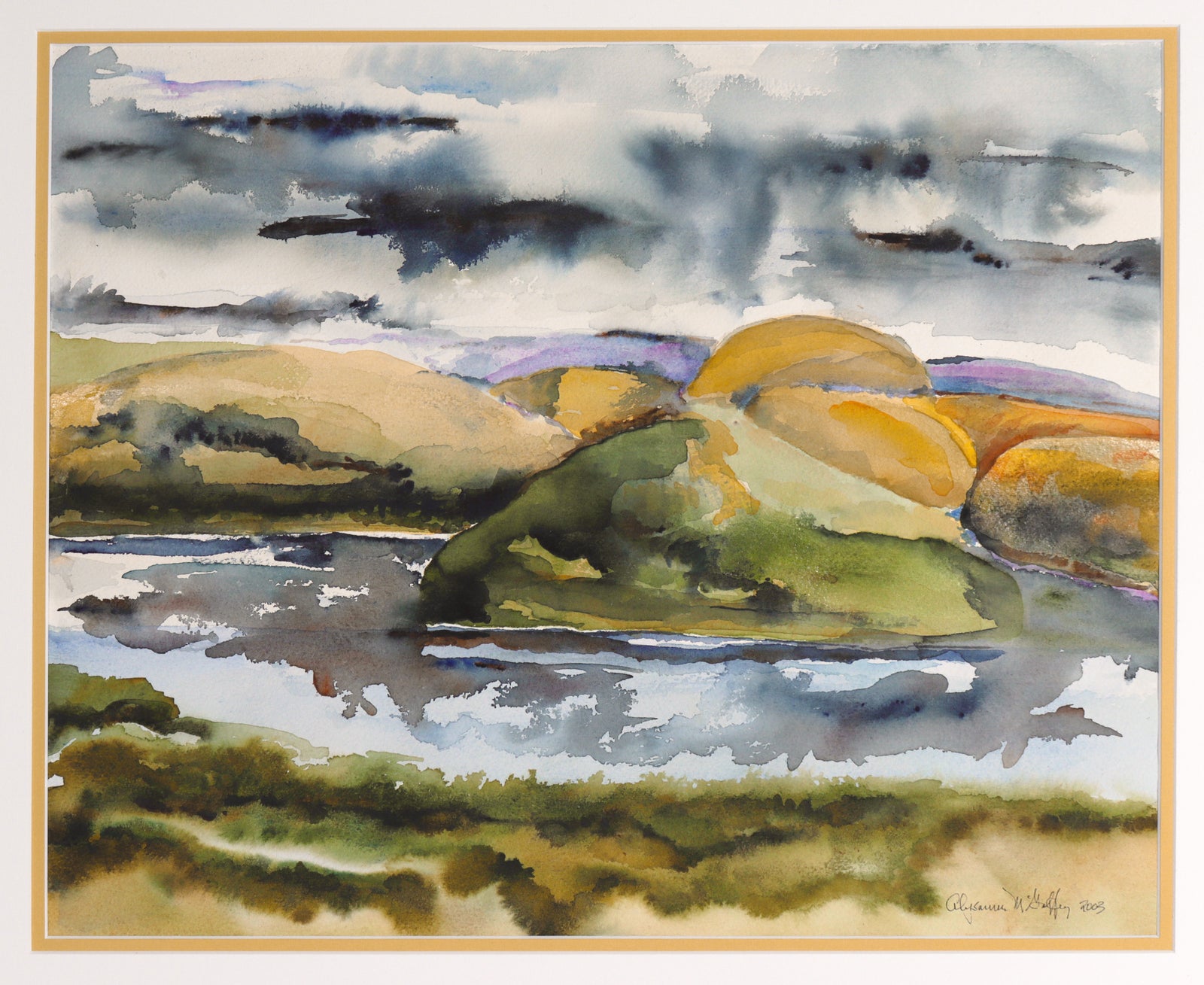 <I>Storm Over Crystal Springs</I> <br>2003 Watercolor <br><br>#C7397