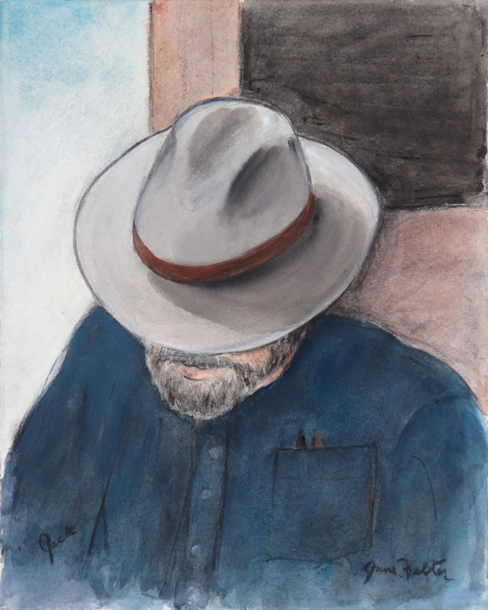 <I>Jack</I> <br>Late 20th Century Charcoal & Watercolor <br><br>#C7505