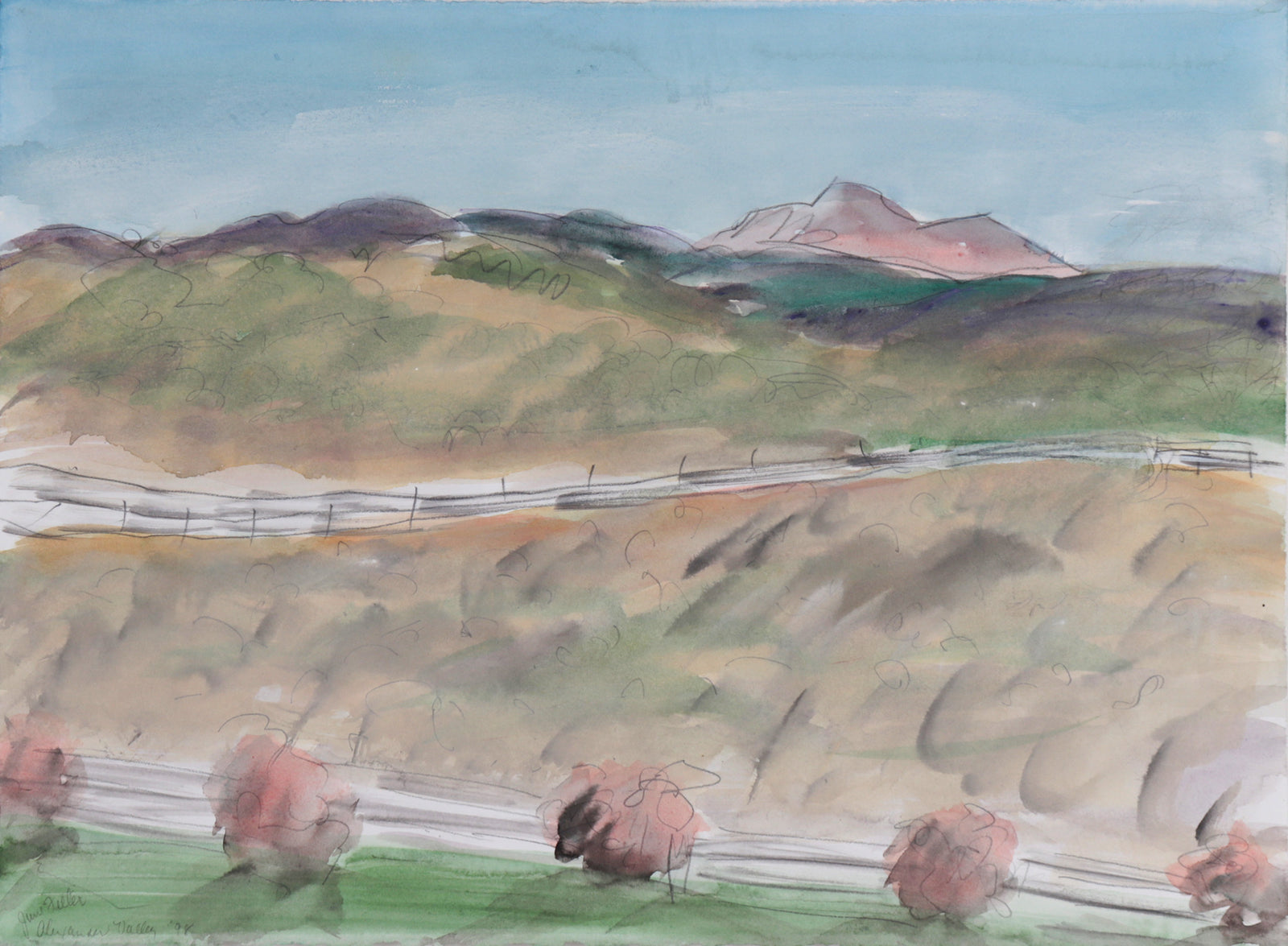 <I>Alexander Valley</I> <br>1998 Watercolor & Graphite <br><br>#C7517
