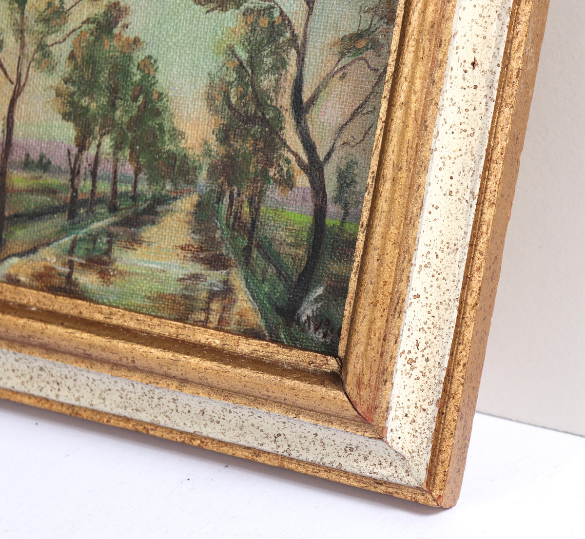 Sherbert Skies Landscape <br>Mid 20th Century Oil <br><br>#C7584