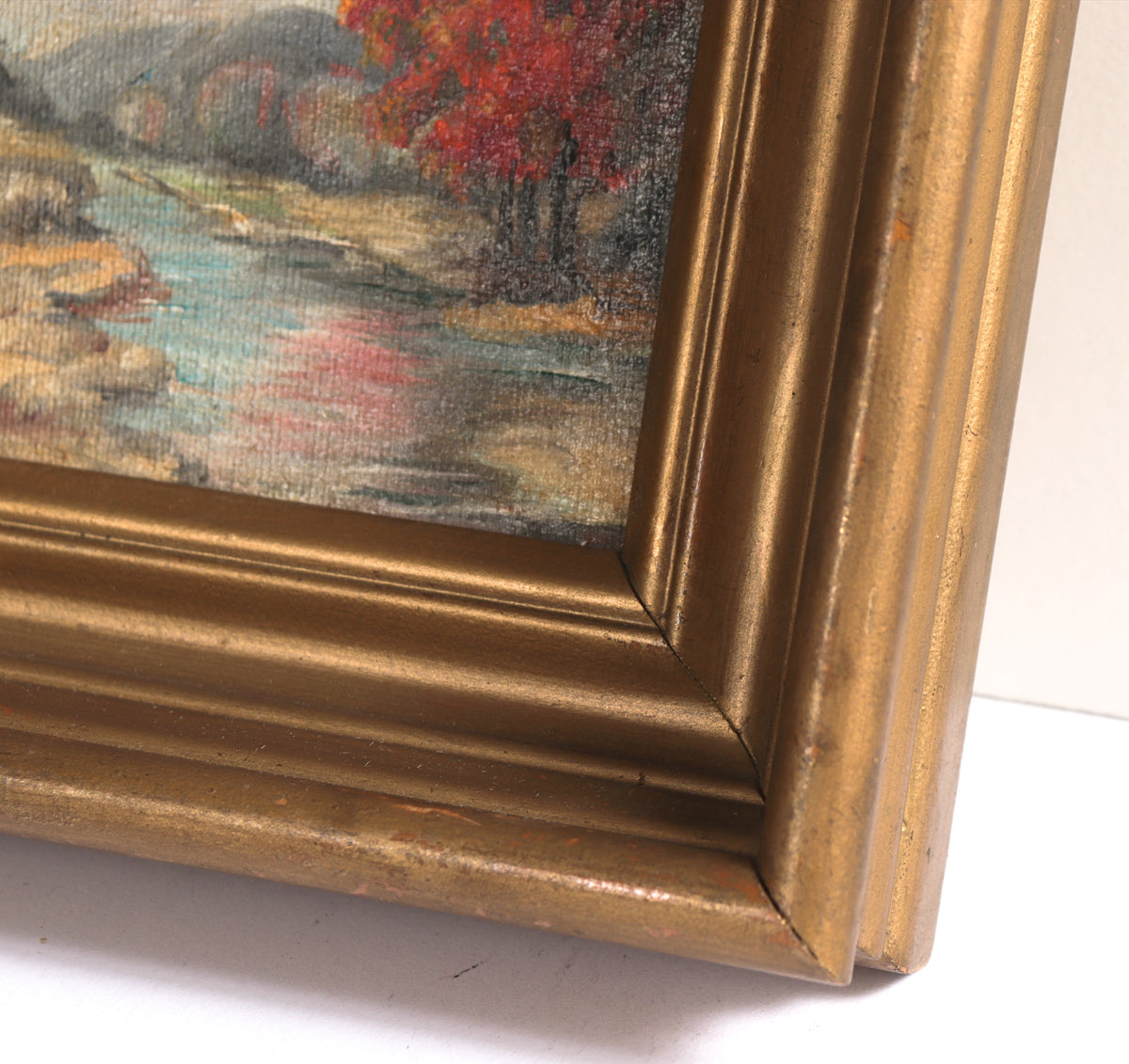 Moody Fall Landscape <br>Mid 20th Century Oil <br><br>#C7592