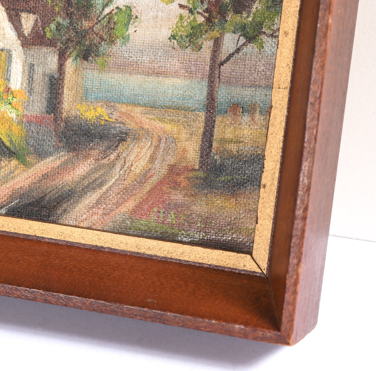 Driveway to Lakeside Cabin <br>Mid 20th Century Oil <br><br>#C7595