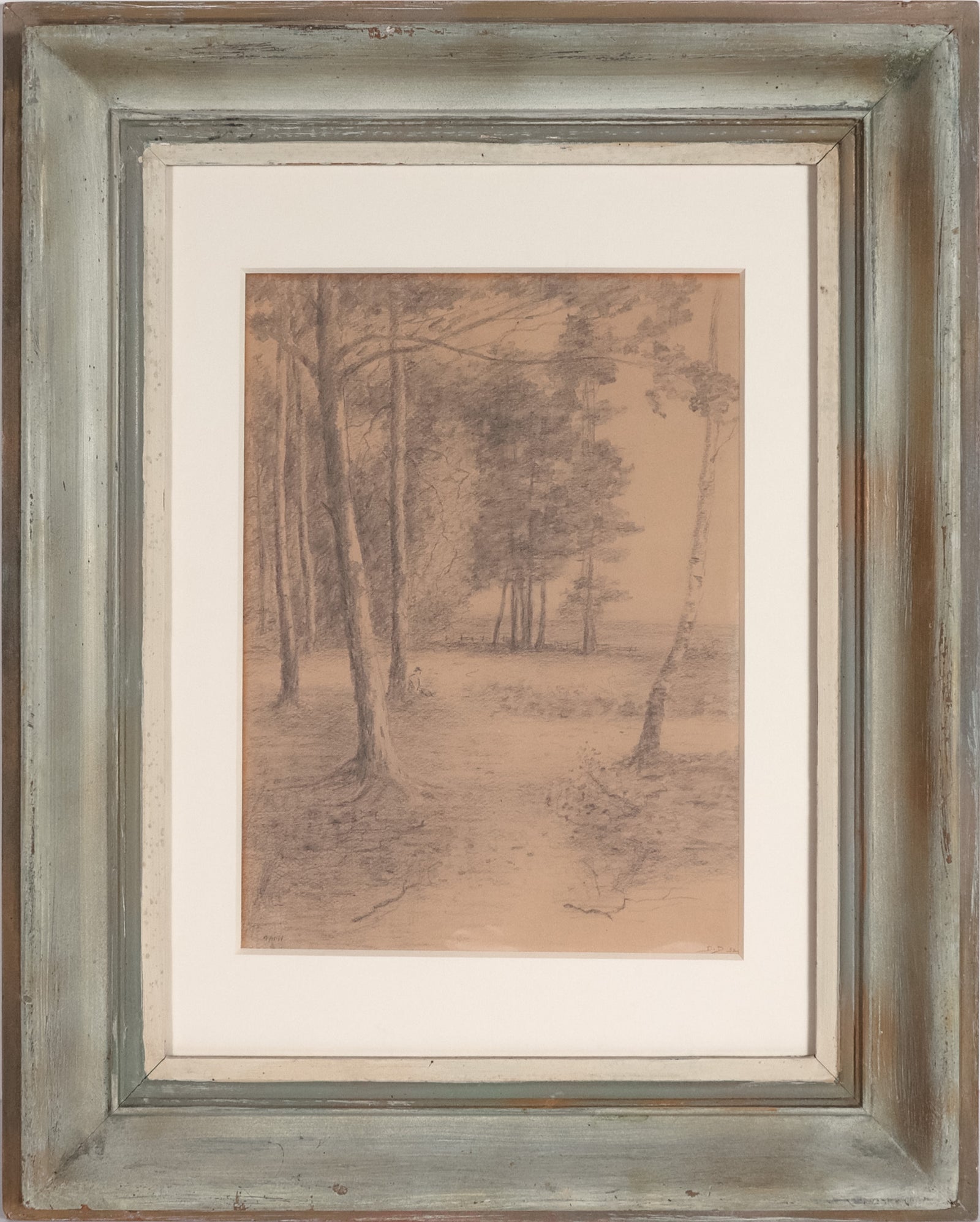 Quiet Path Between the Trees <br>1932 Graphite <br><br>#C7668