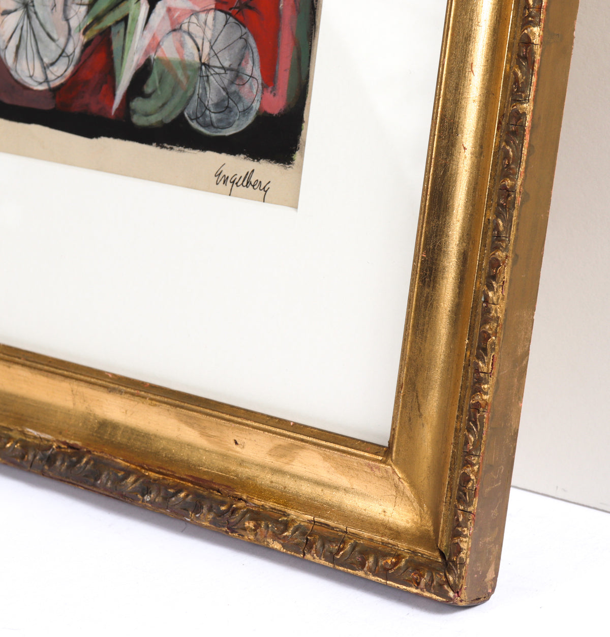 Theatrical Winged Harlequin <br>1960's Gouache & Ink <br><br>#C7674