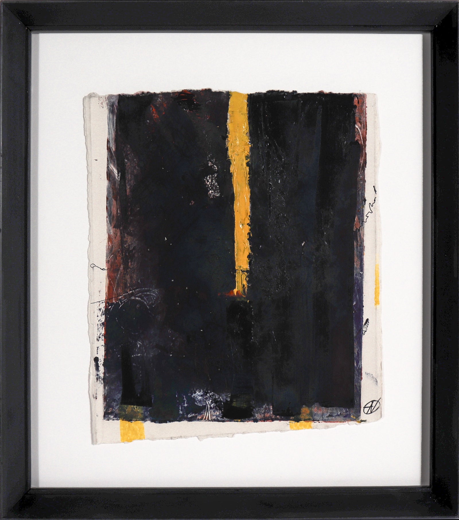 Bolt of Yellow Abstract <br>Late 20th Century Mixed Media <br><br>#C7717