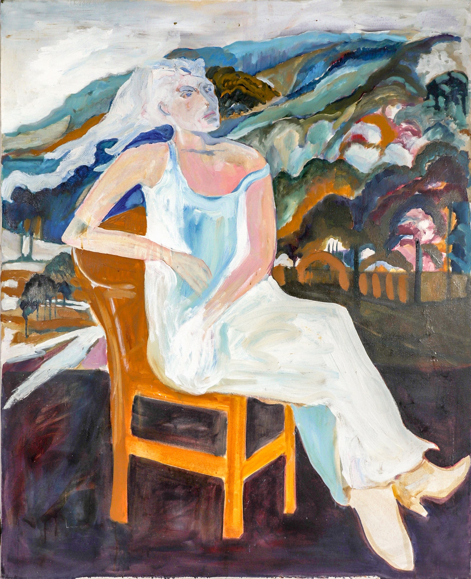 Mountain Woman <br>Mid 20th Century Oil <br><br>#C7762
