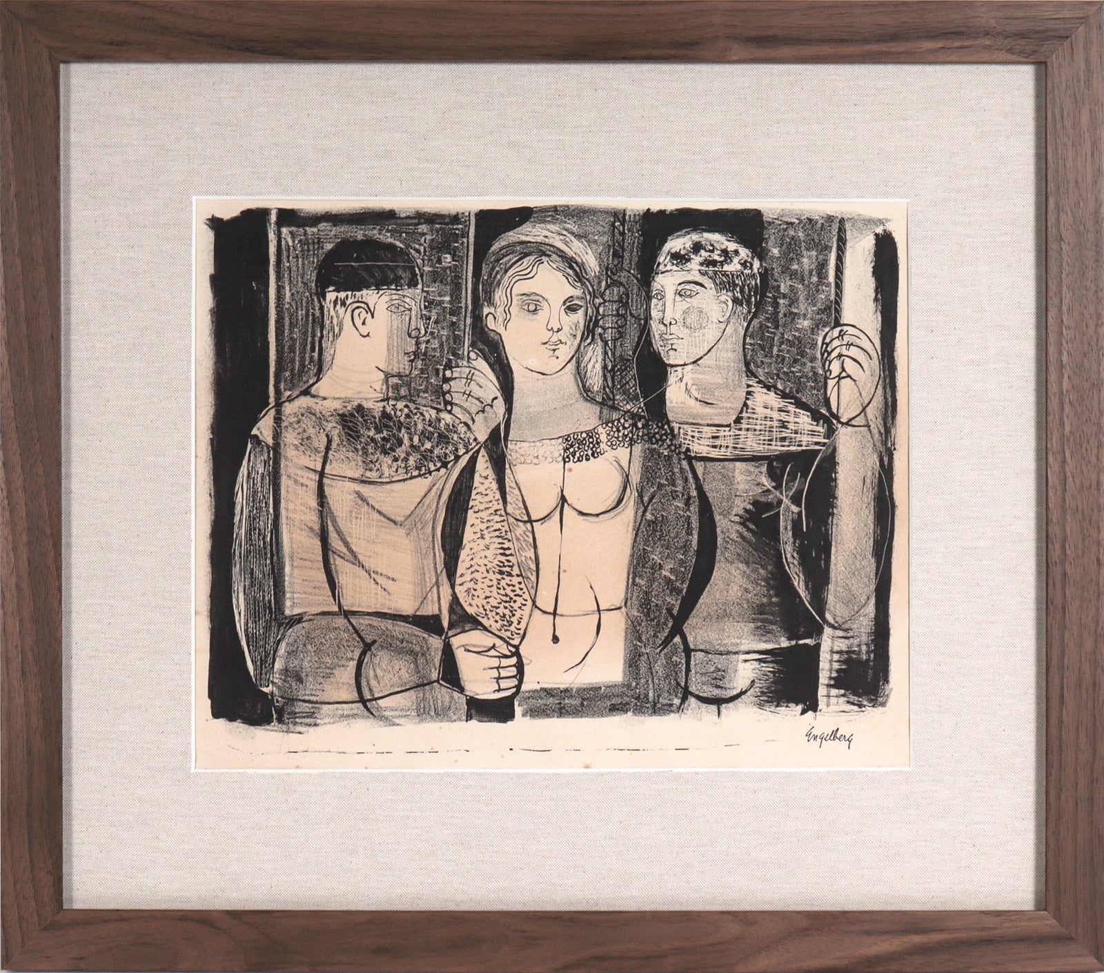 Thespian Figure Trio <br>1930's Lithograph <br><br>#C7808