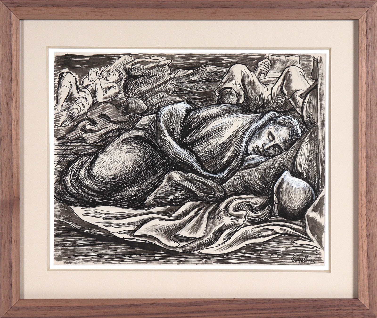 <I>Sleep</I> <br>1944 Ink & Gouache <br><br>#C7817