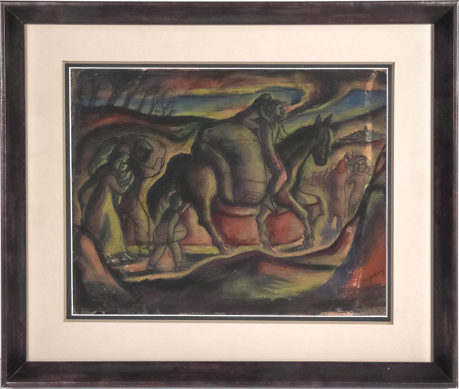<I>Refugees</I> <br>1943 Gouache & Watercolor <br><br>#C7861