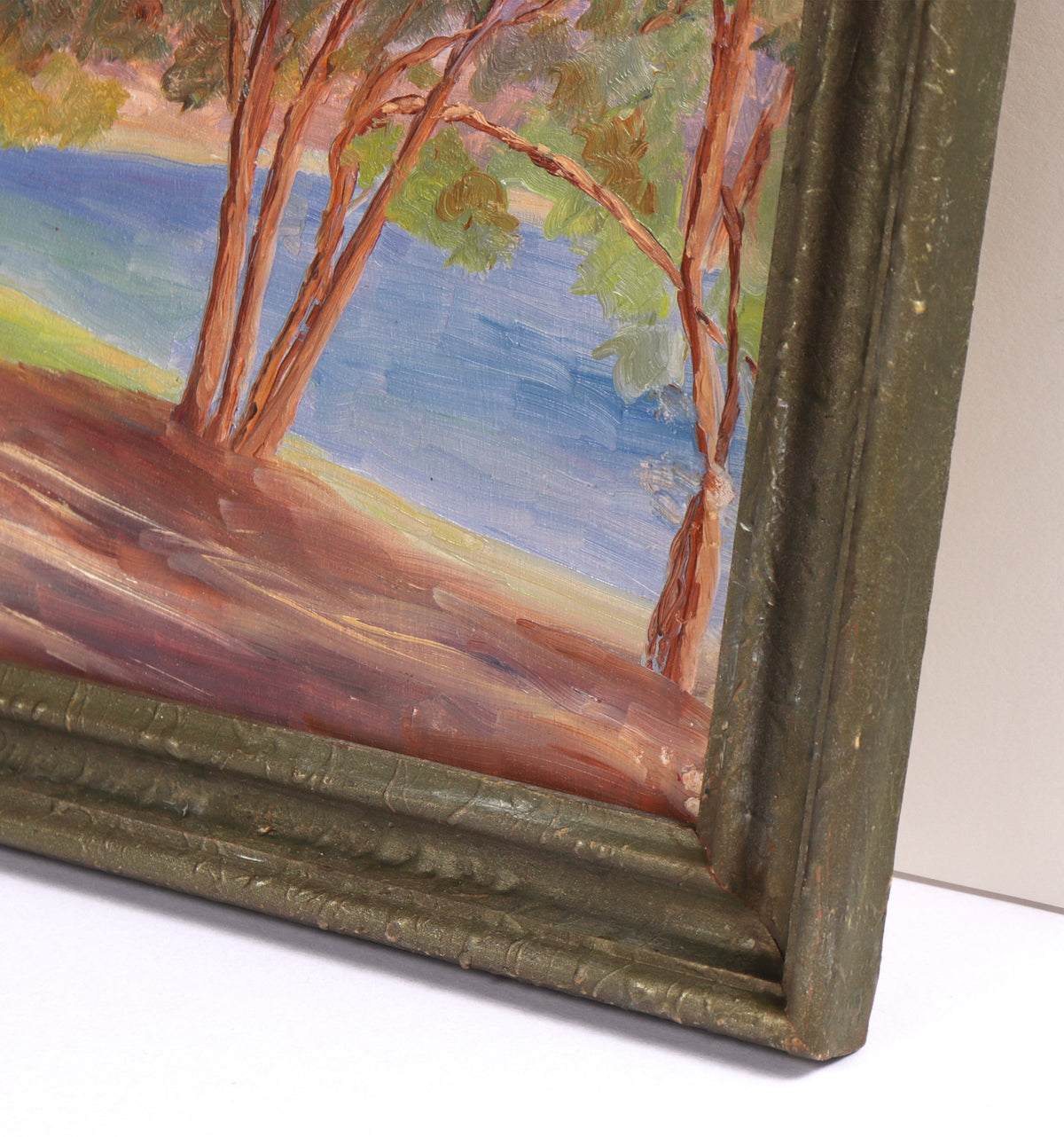 Impressionist Lakeside Landscape <br>Early 20th Century Oil <br><br>#C7550