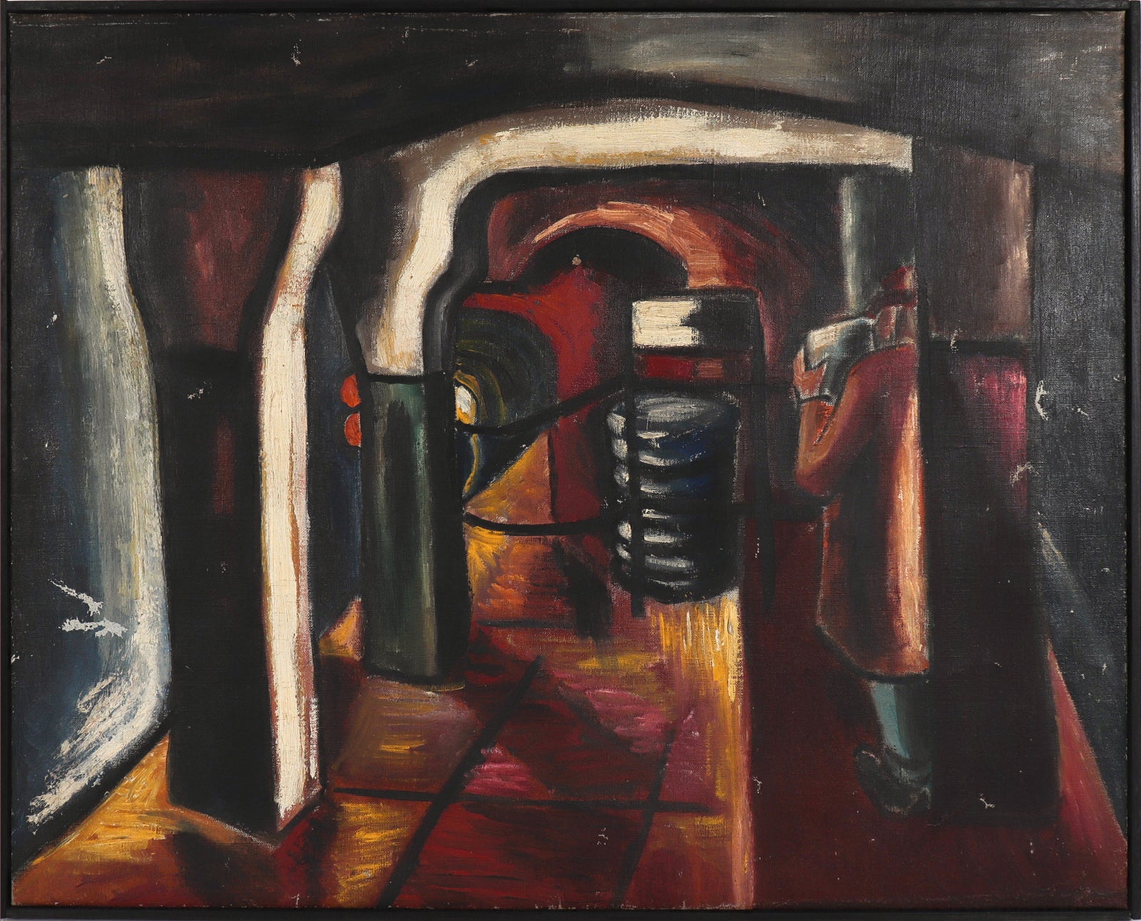 1930's New York Subway Scene <br>1930's Oil <br><br>#C7943