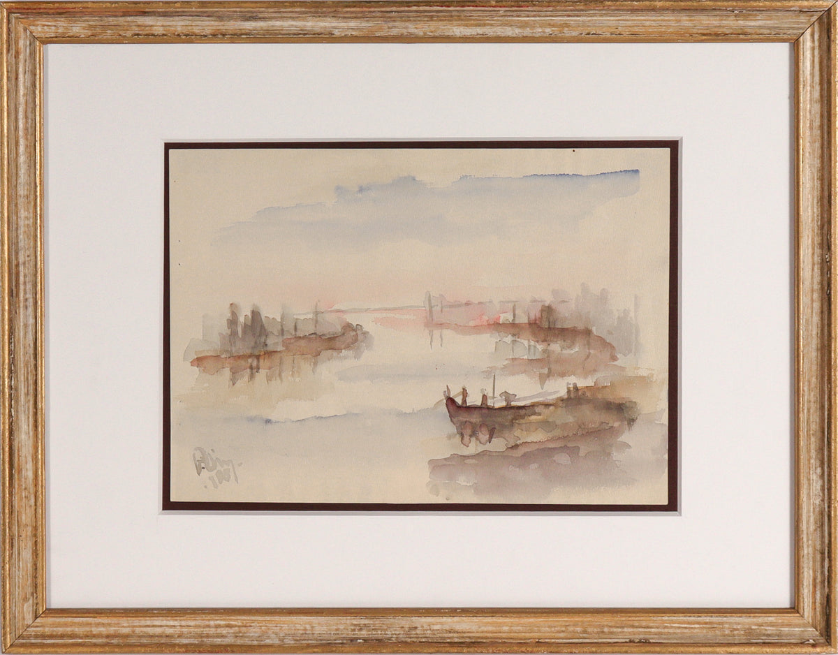 Abstracted View From the River Banks &lt;br&gt;1981 Watercolor &lt;br&gt;&lt;br&gt;#C8047