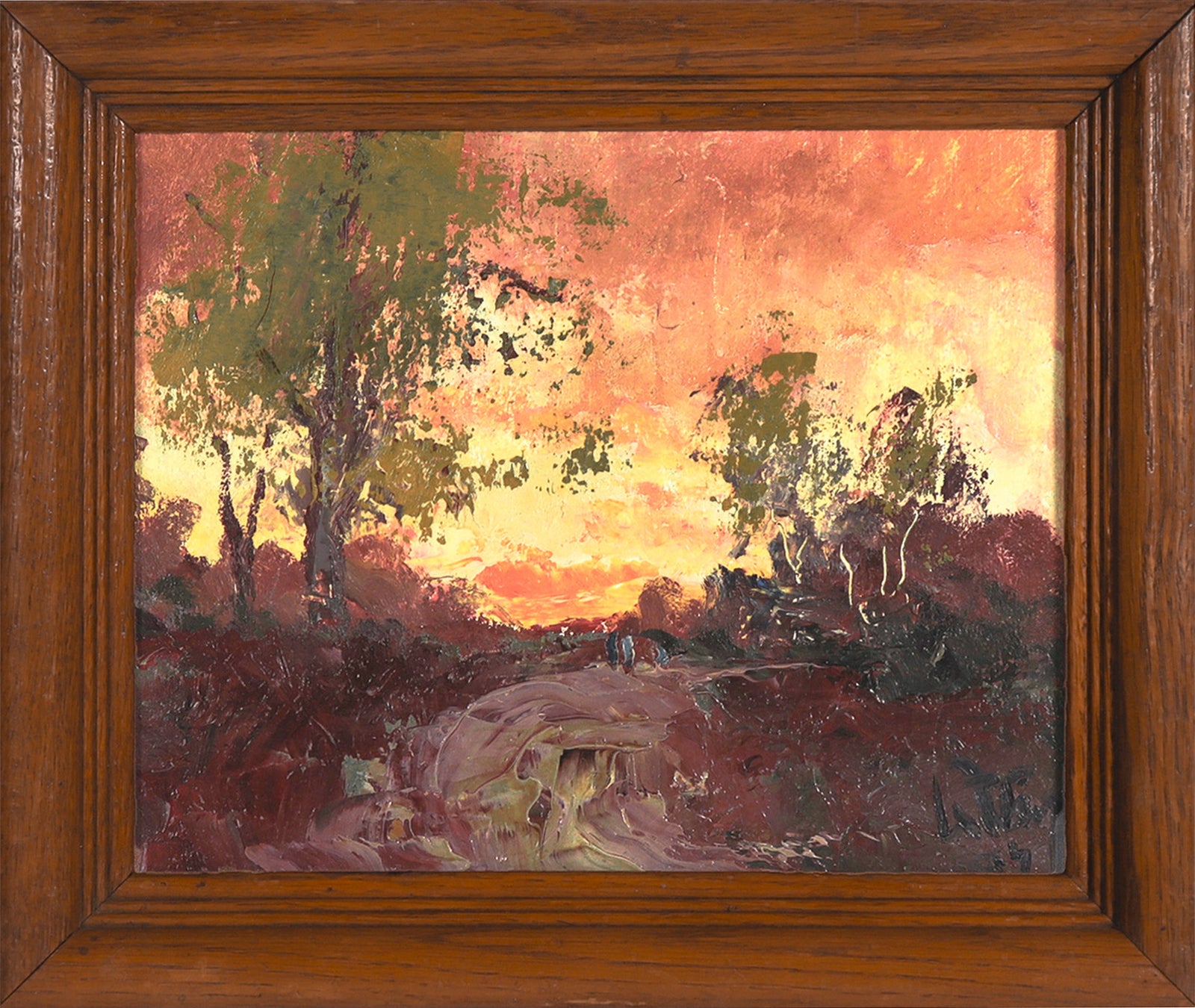 Impressionist Forest Landscape <br>1984 Oil <br><br>#C8064