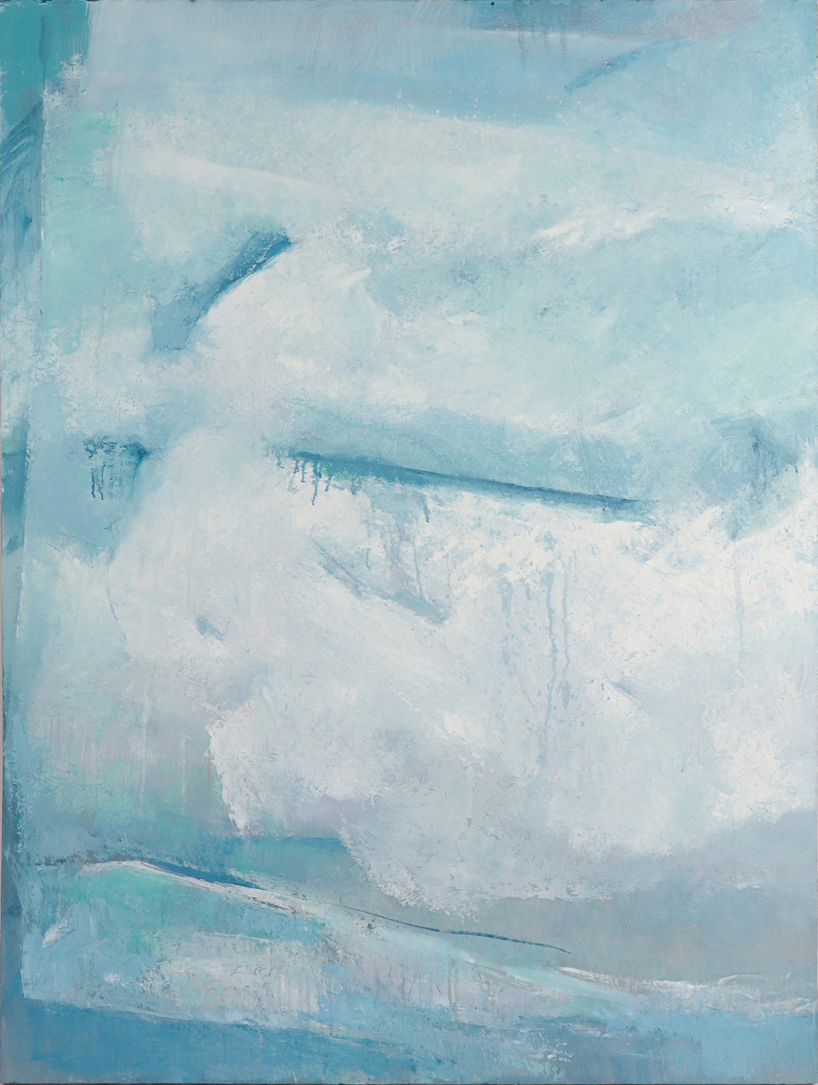 Cloudy Blue Abstract <br>20th Century Oil <br><br>#C8104