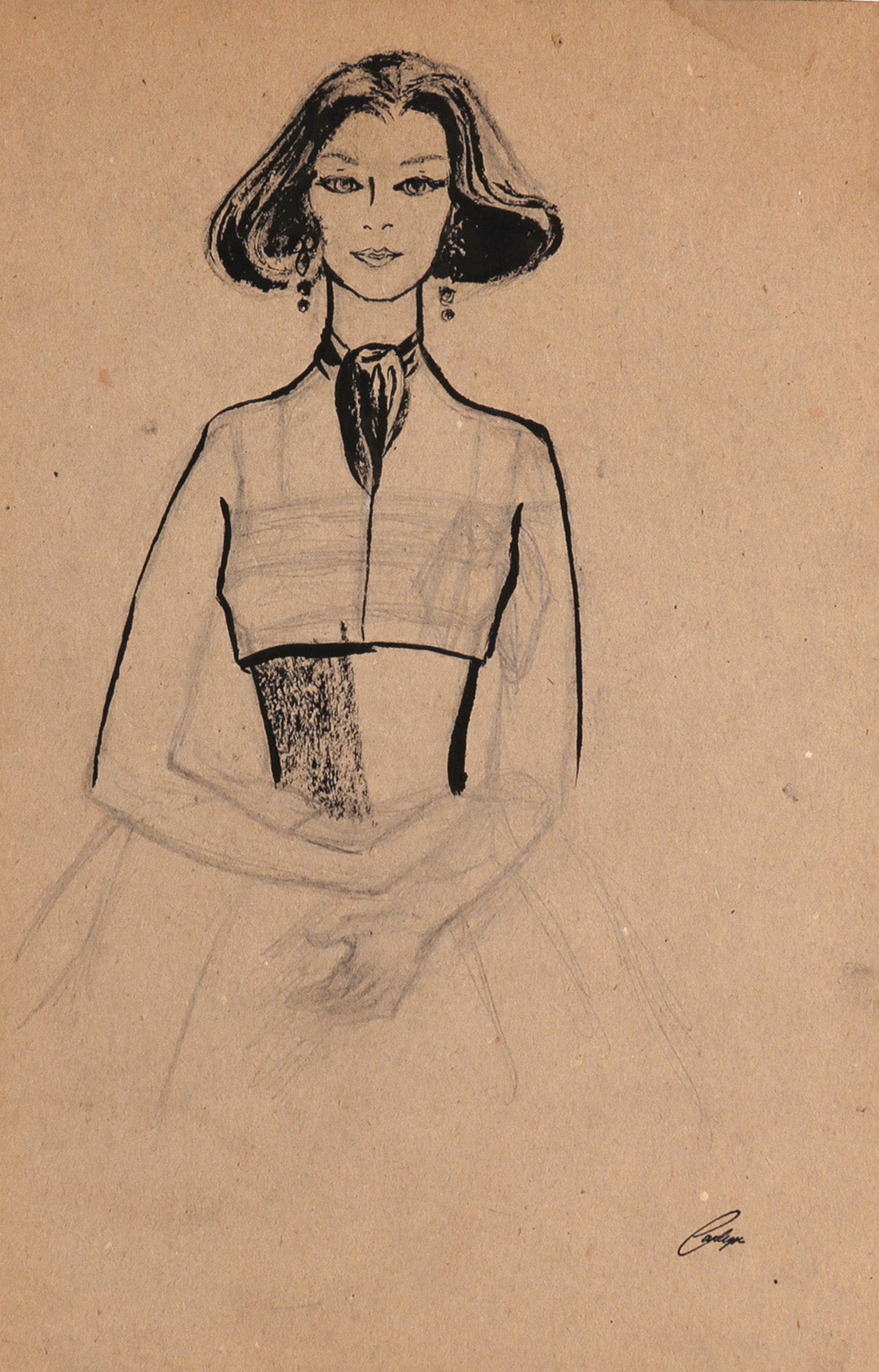 Poised Female Figure <br>Late 20th Century <br><br>#C8131