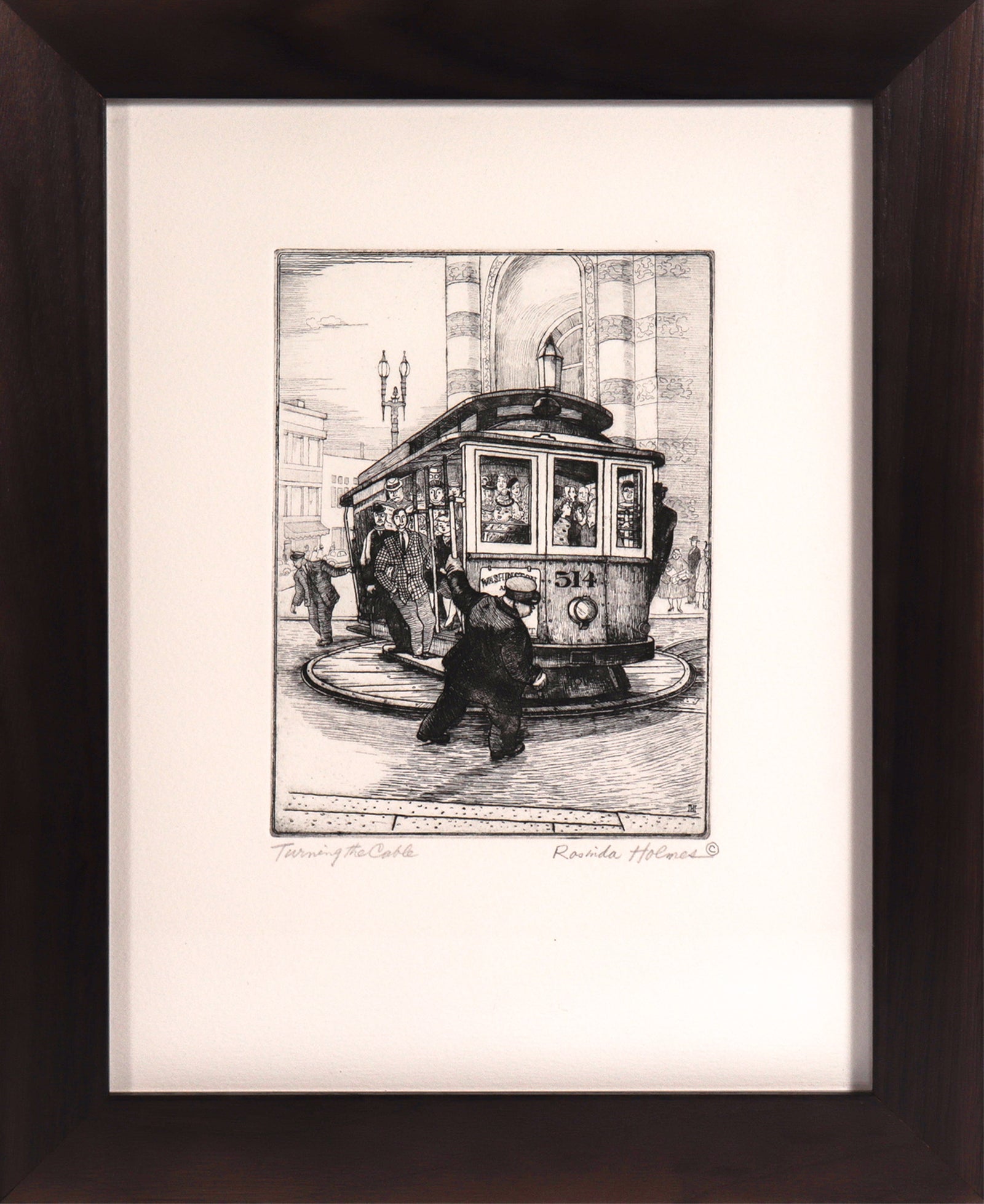 <I>Turning the Cable</I> <br>1940's Etching <br><br>#C8147