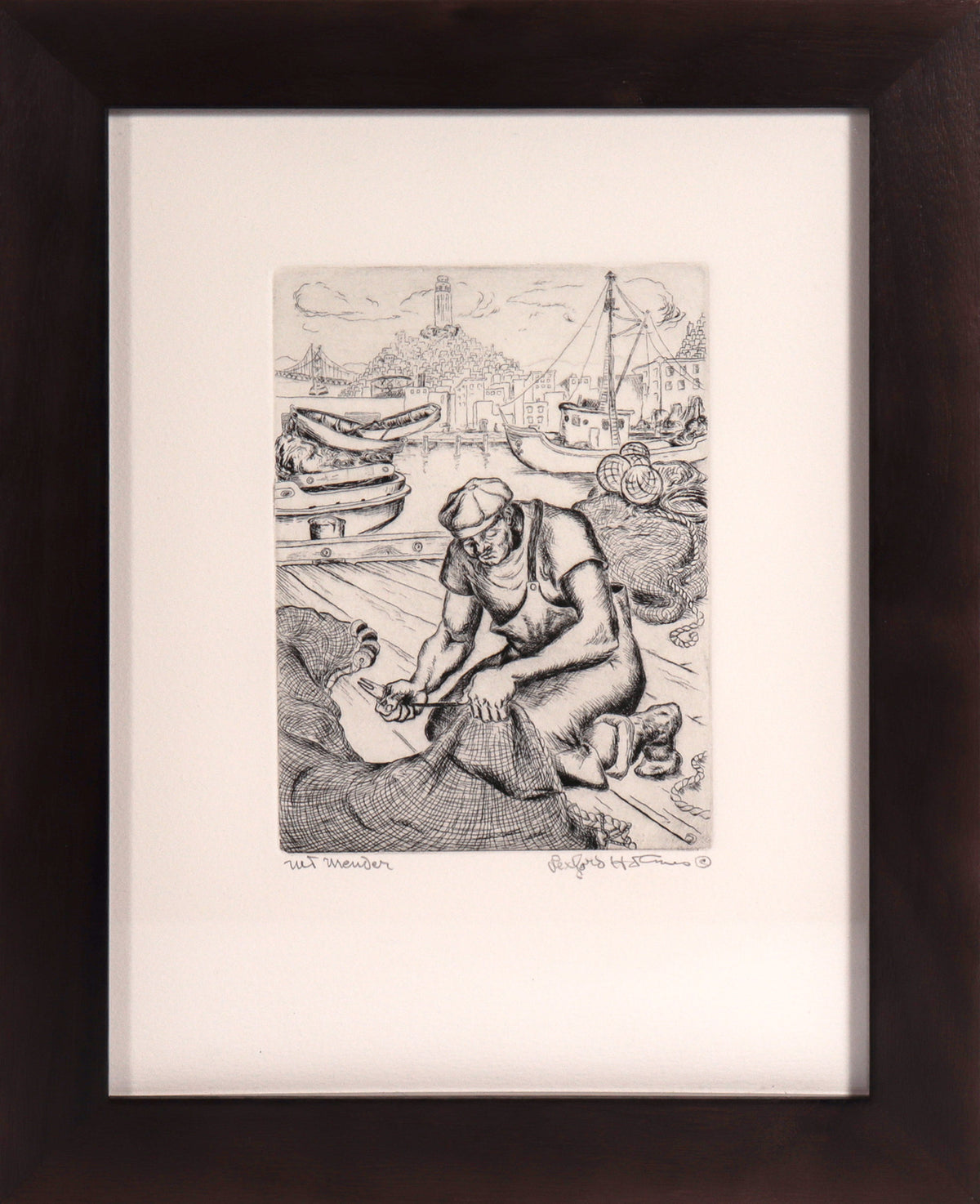 &lt;I&gt;Net Mender&lt;/I&gt; &lt;br&gt;1940&#39;s Etching &lt;br&gt;&lt;br&gt;#C8148