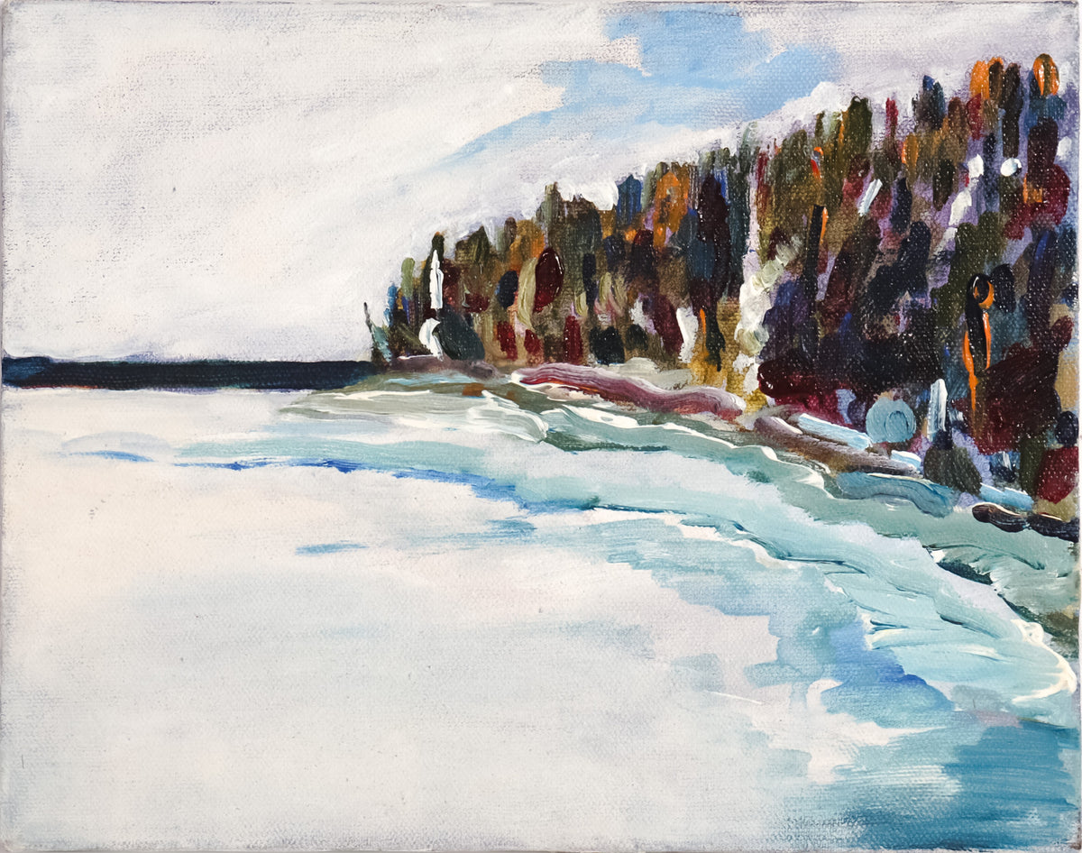 Multi-Colored Coastline <br>2010's Acrylic &amp; Watercolor <br><br>#C8171