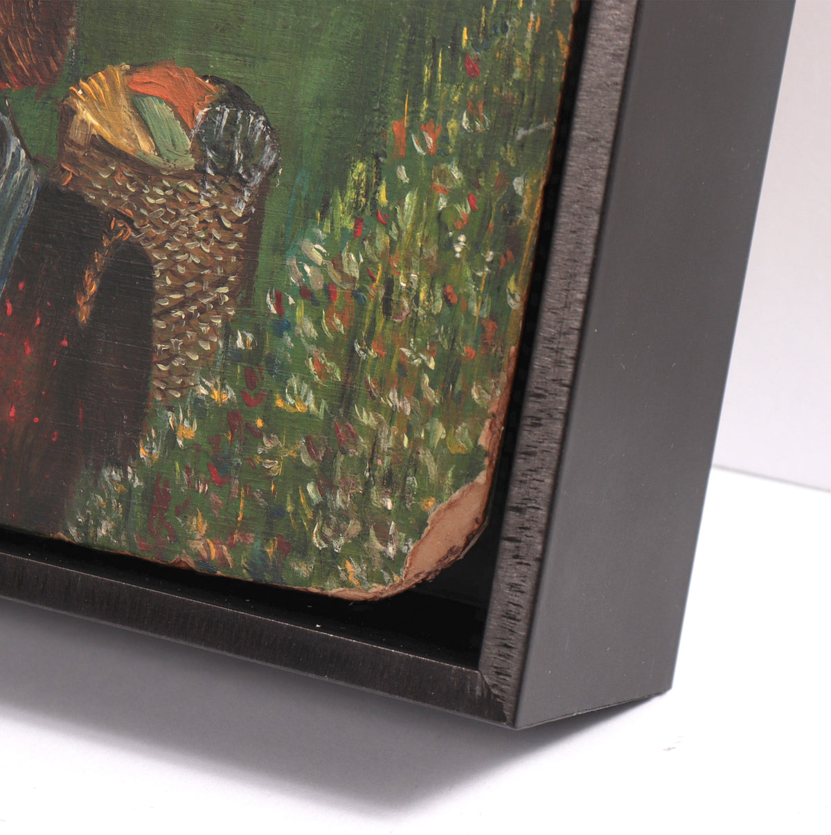 Laundry Day with a Picnic <br>1940s Oil <br><br>#C8233