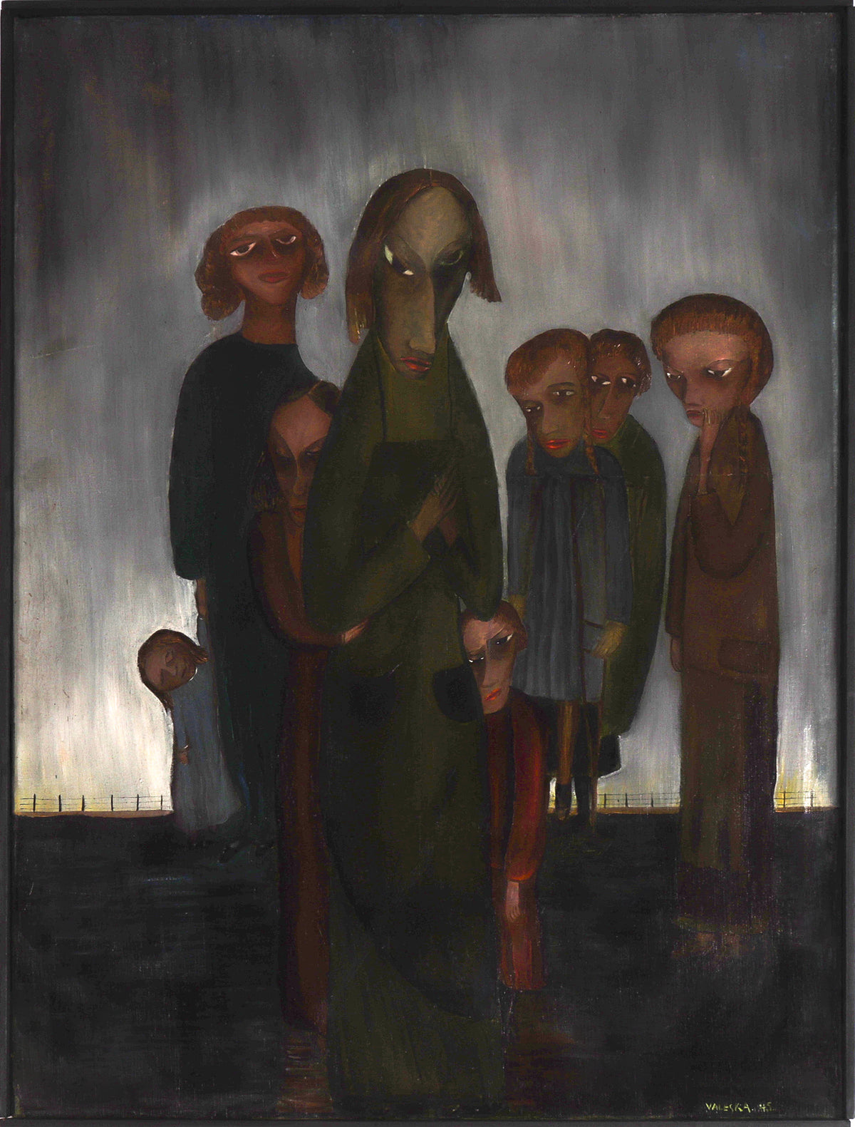 &lt;I&gt;Waiting in Concentration Camp&lt;/I&gt; &lt;br&gt;1945 Oil &lt;br&gt;&lt;br&gt;#C8237