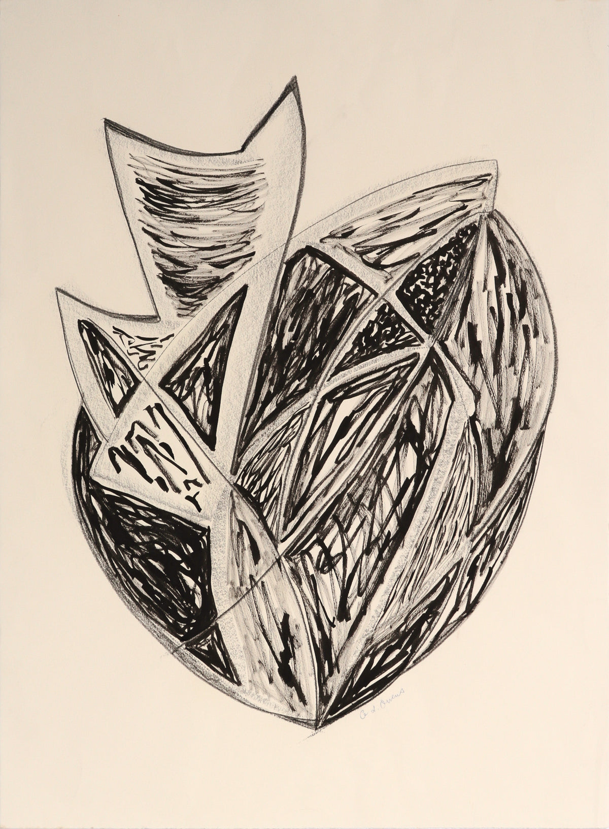 <I>Poisson Exotique</I> <br>Late 20th Century Ink &amp; Charcoal <br><br>#C8311