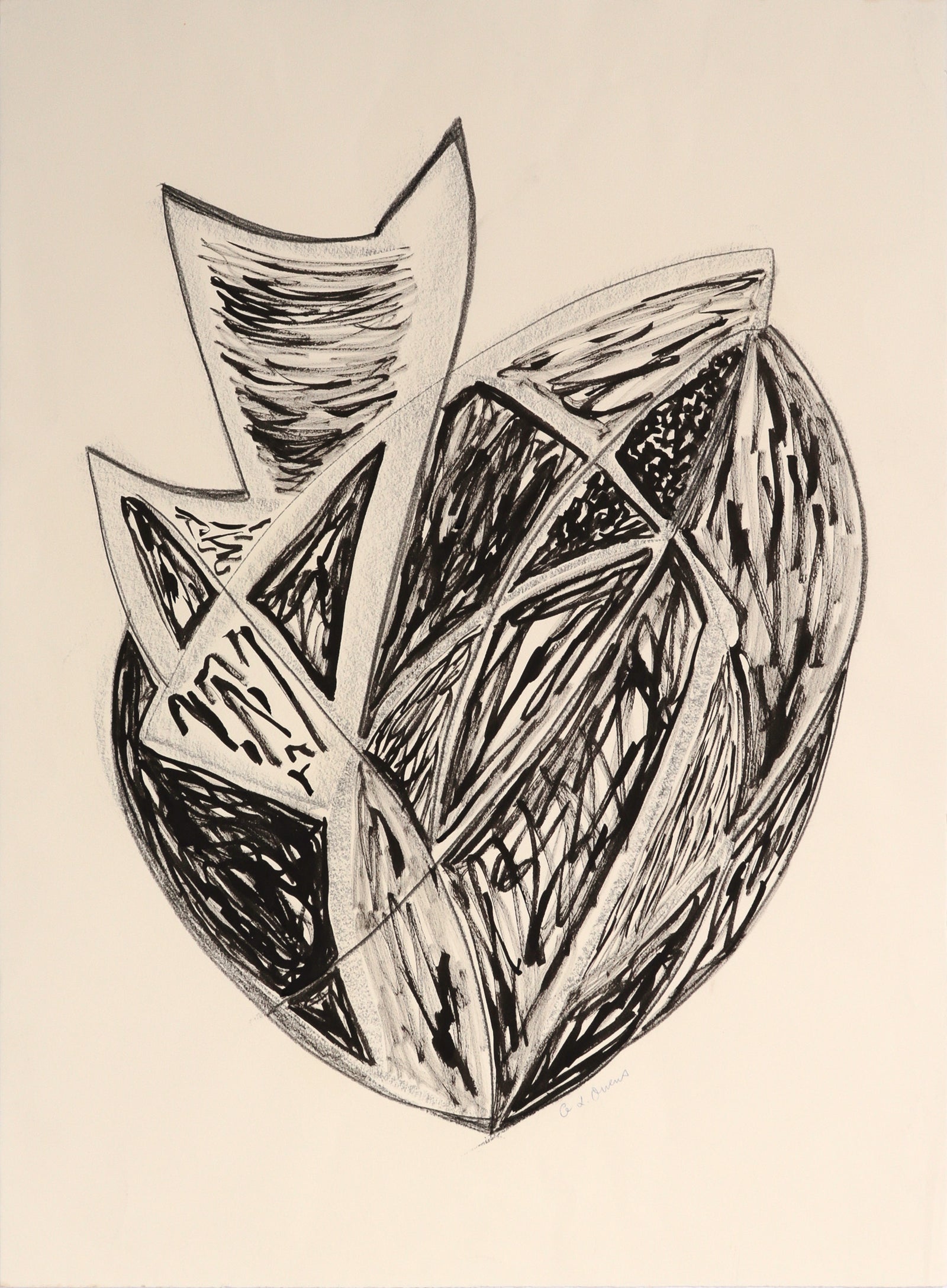 <I>Poisson Exotique</I> <br>Late 20th Century Ink & Charcoal <br><br>#C8311