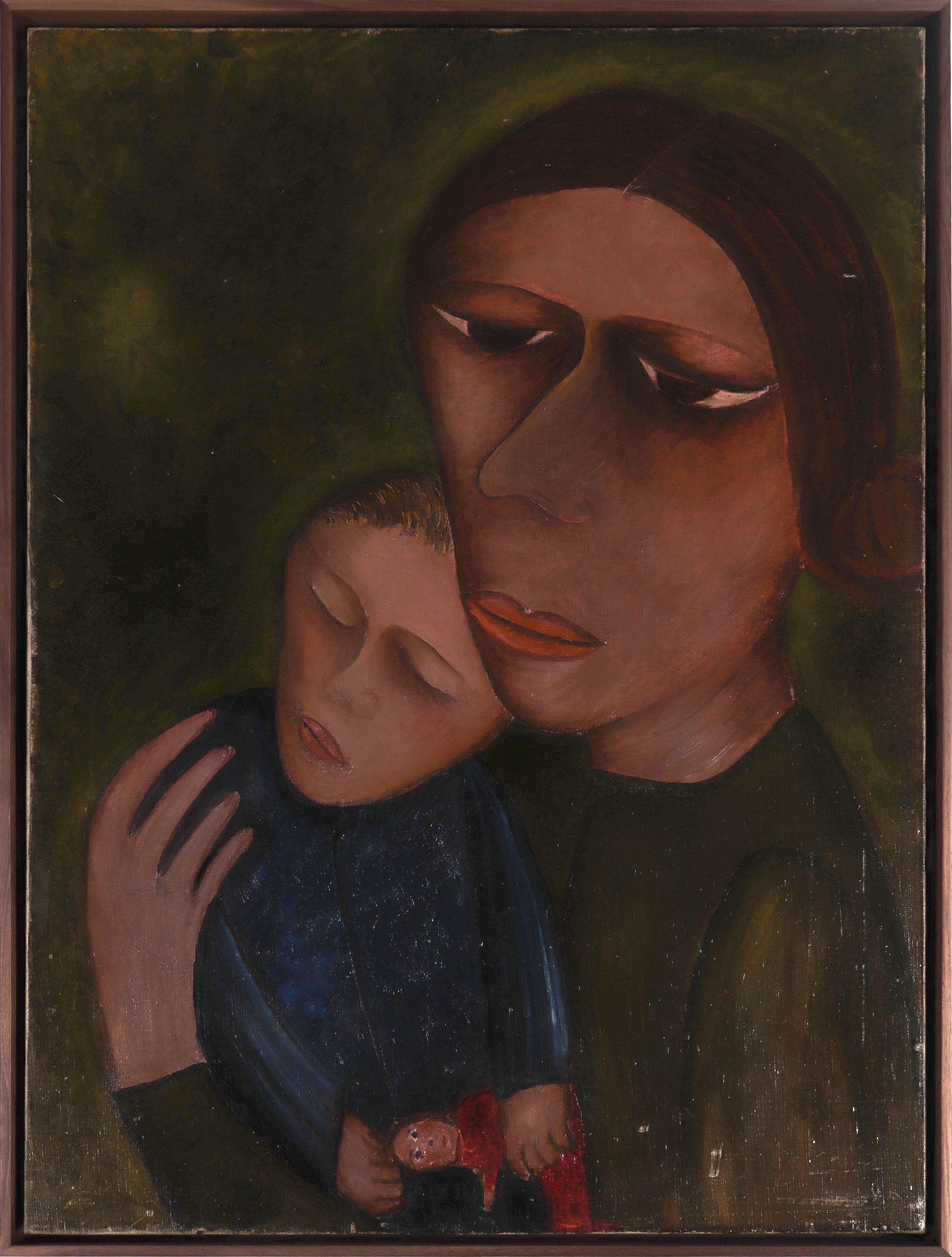 Mother and Child <br>1940s Oil <br><br>#C8374