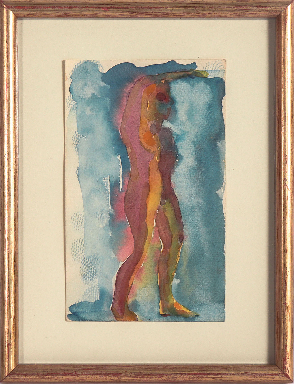 Standing Bay Area Figure <br>20th Century Watercolor <br><br>#C8390