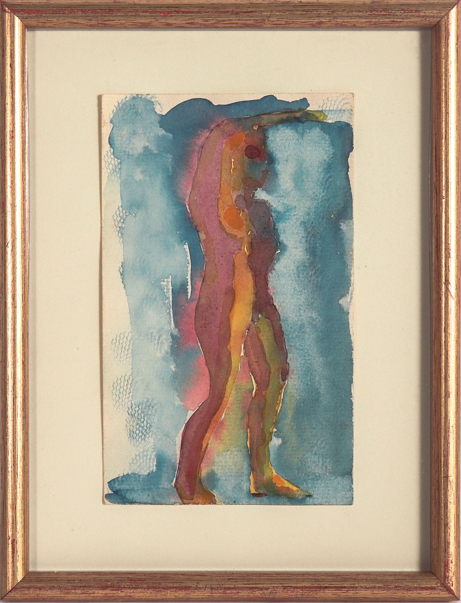 Standing Bay Area Figure <br>20th Century Watercolor <br><br>#C8390