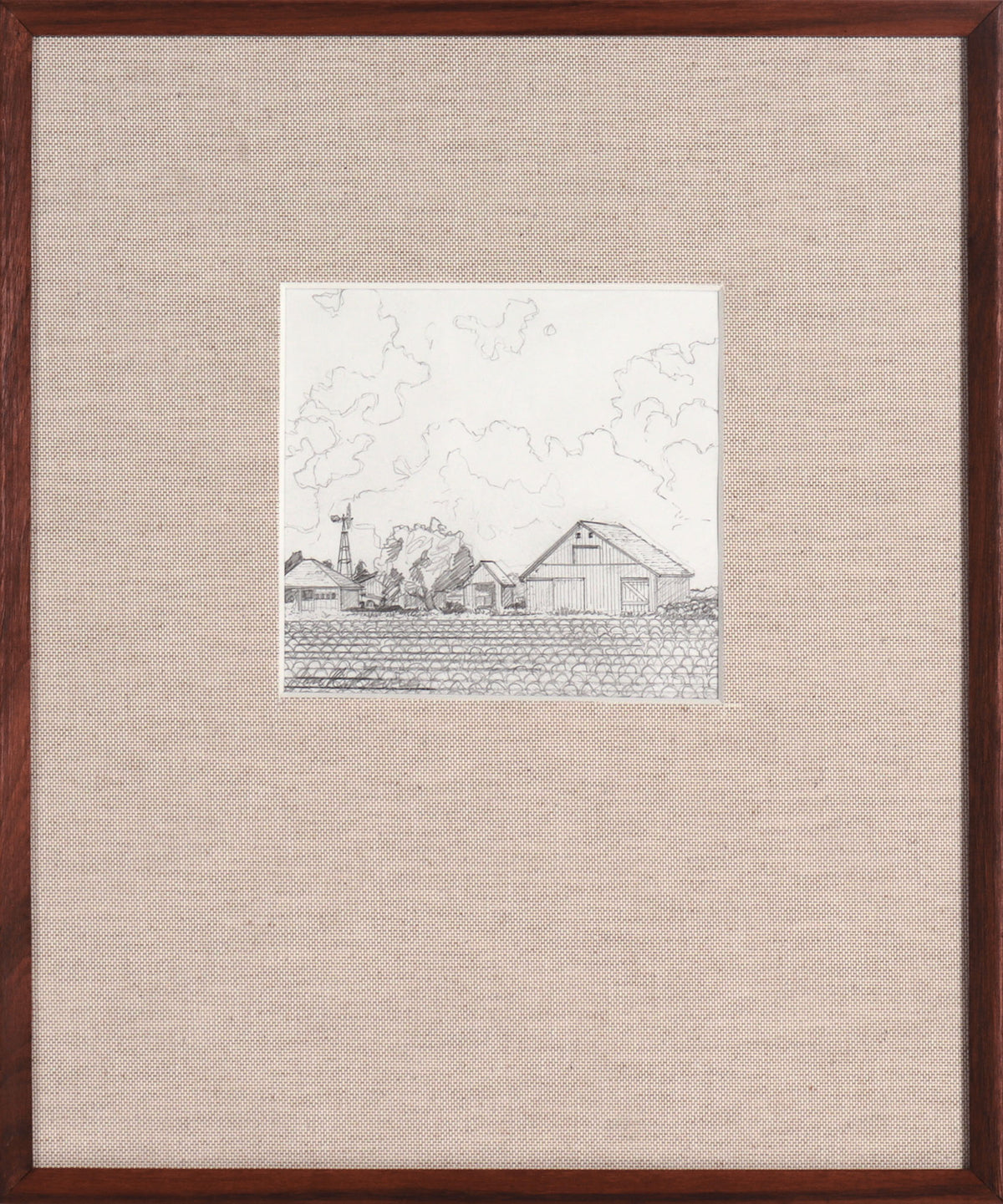 Farmhouse Landscape &lt;br&gt;20th Century Graphite &lt;br&gt;&lt;br&gt;#C8398