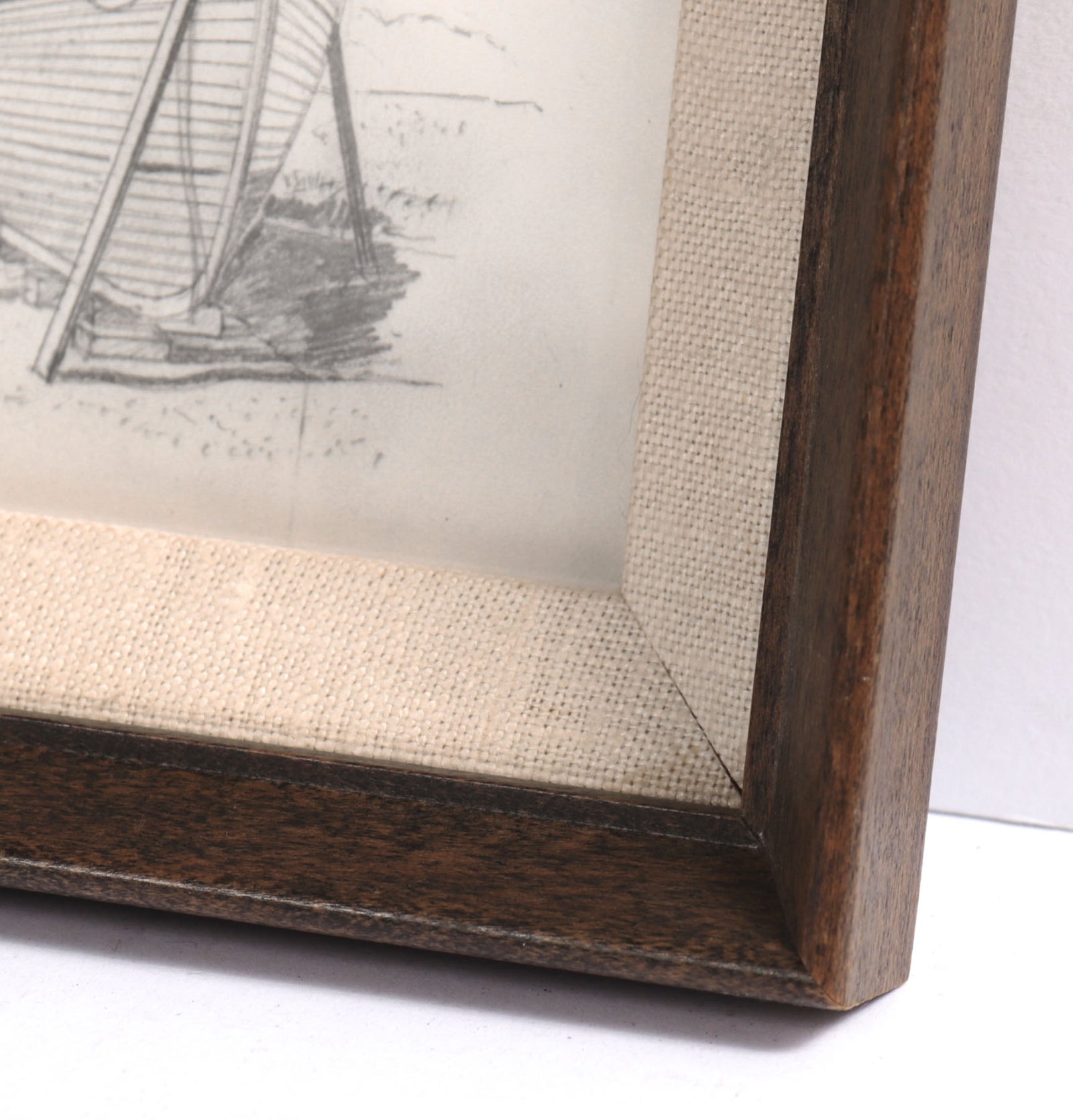 Wooden Boat on Stilts Sketch <br>20th Century Graphite <br><br>#C8402