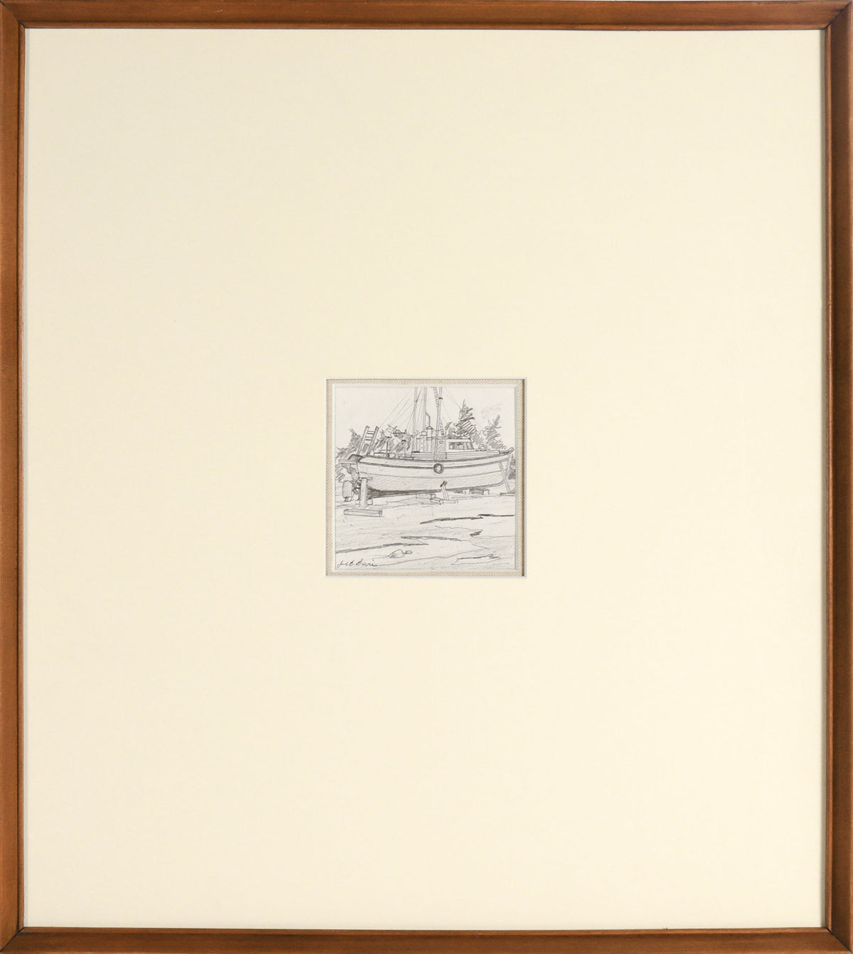 Sailboat in Repair &lt;br&gt;20th Century Graphite &lt;br&gt;&lt;br&gt;#C8407