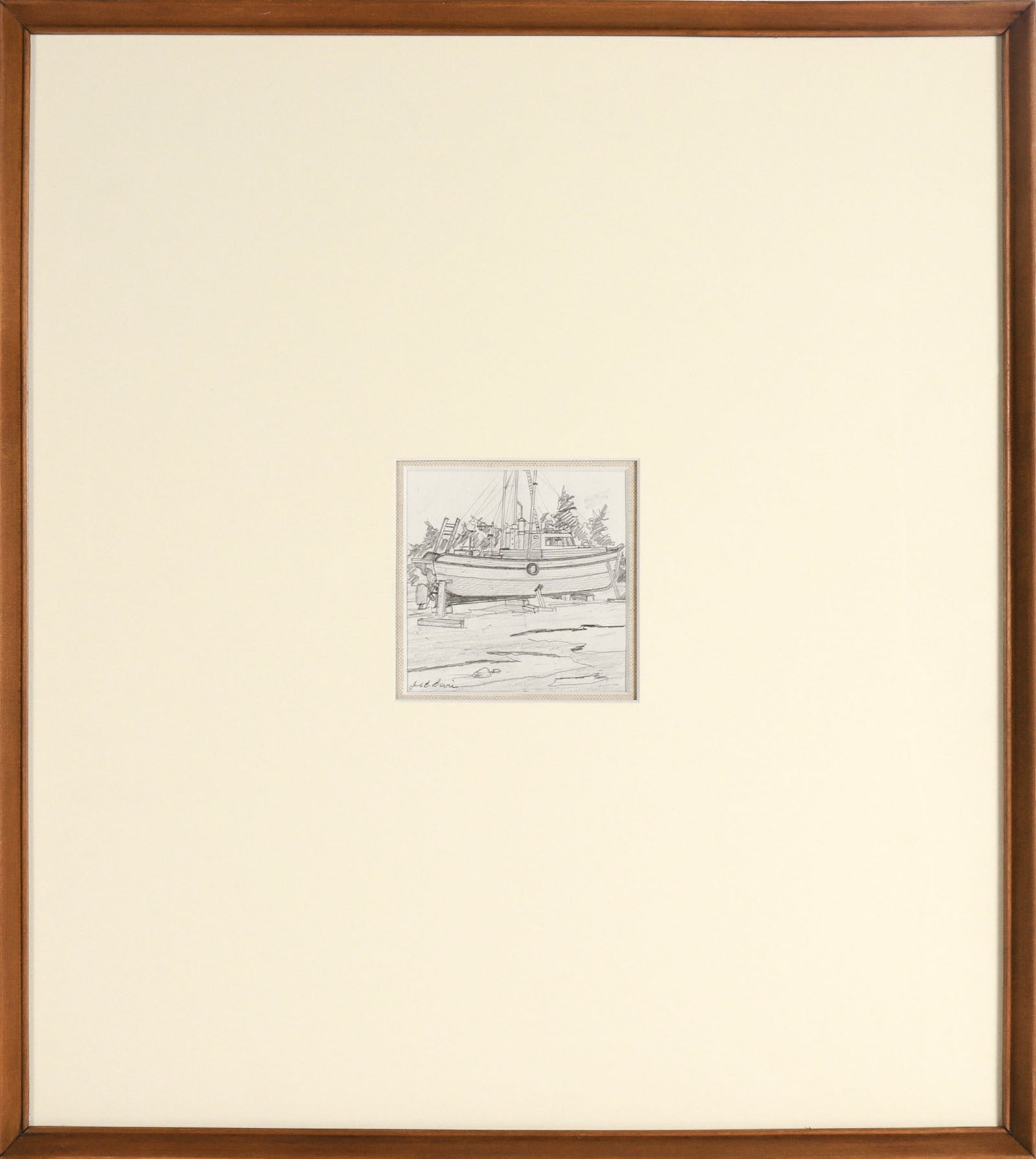 Sailboat in Repair <br>20th Century Graphite <br><br>#C8407