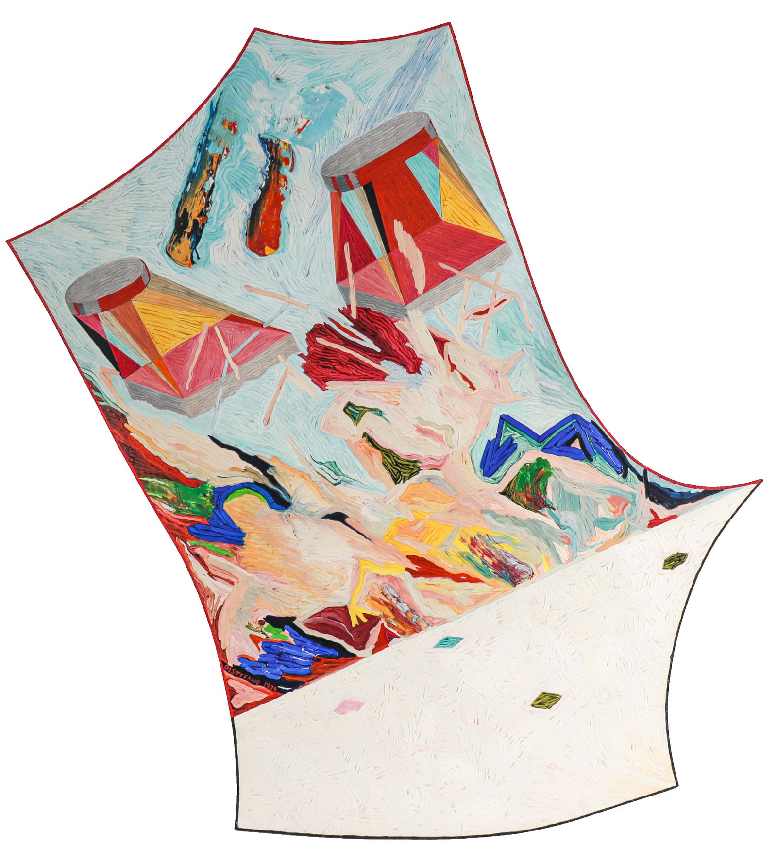 Shaped Surrealist Abstract <br>20th Century Acrylic <br><br>#C8428