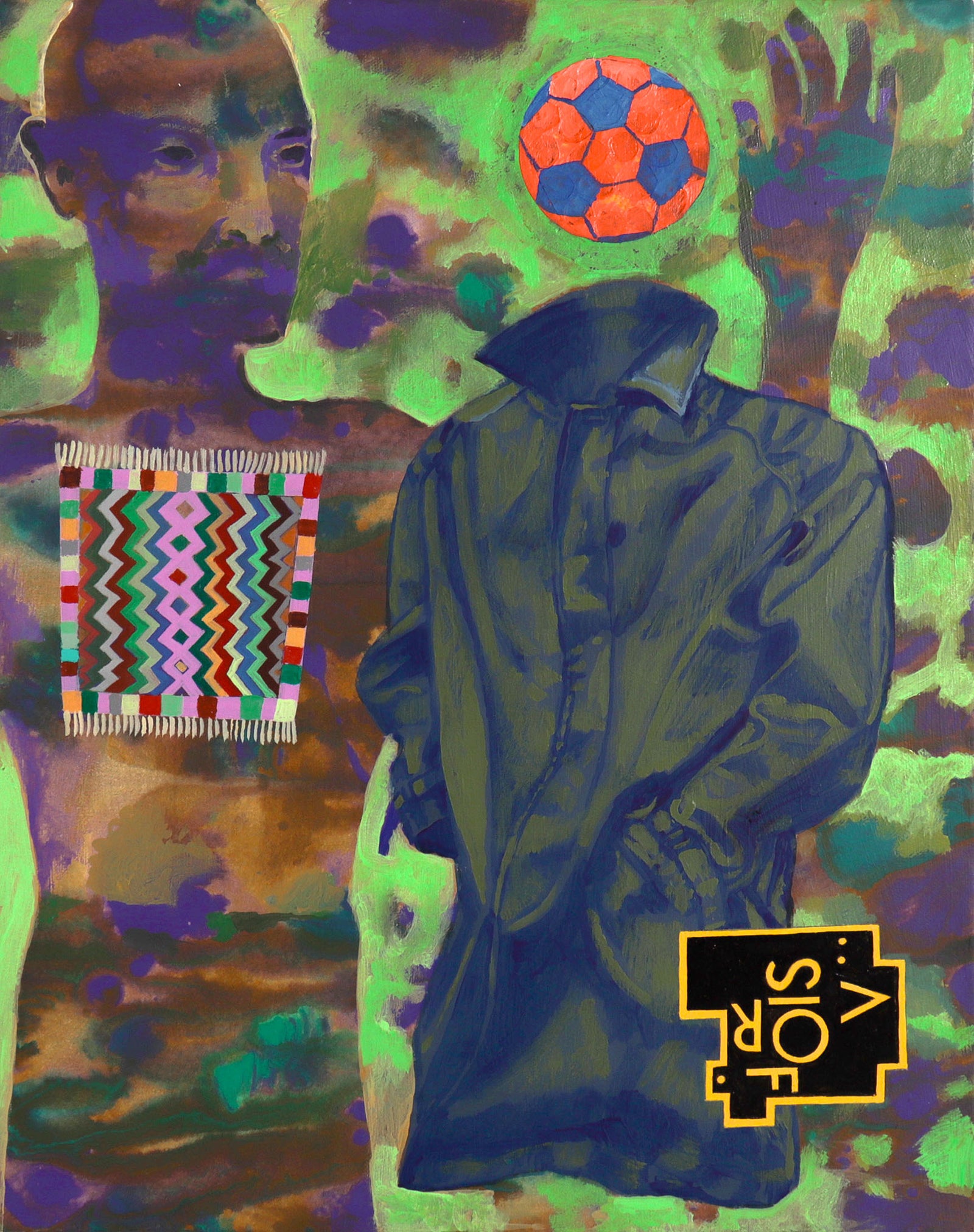 Surreal Dreamscape with Soccerball <br>Early 21st Century Acrylic <br><br>#C8465