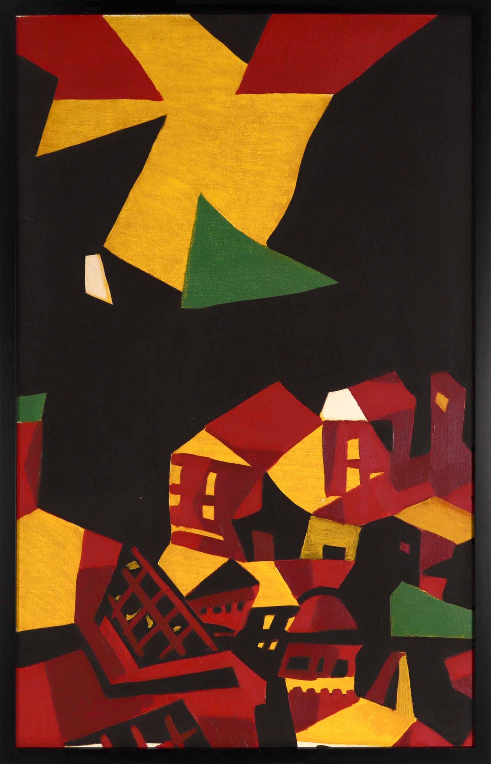 <i>Fireworks Over City</i> <br>1987 Acrylic <br><br>#C8467