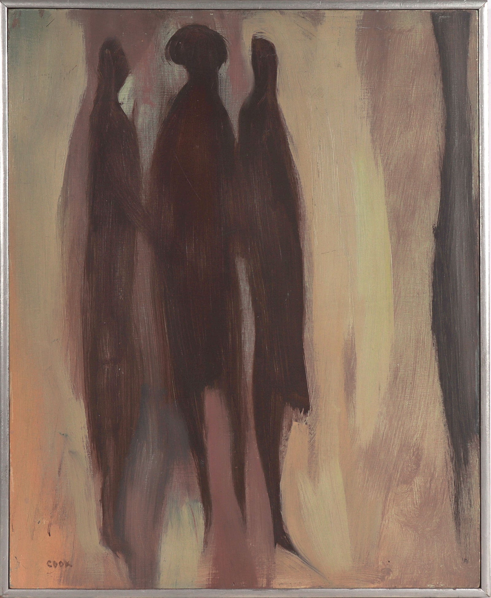 Muted Figure Trio <br>Early 1970s Oil <br><br>#C8509