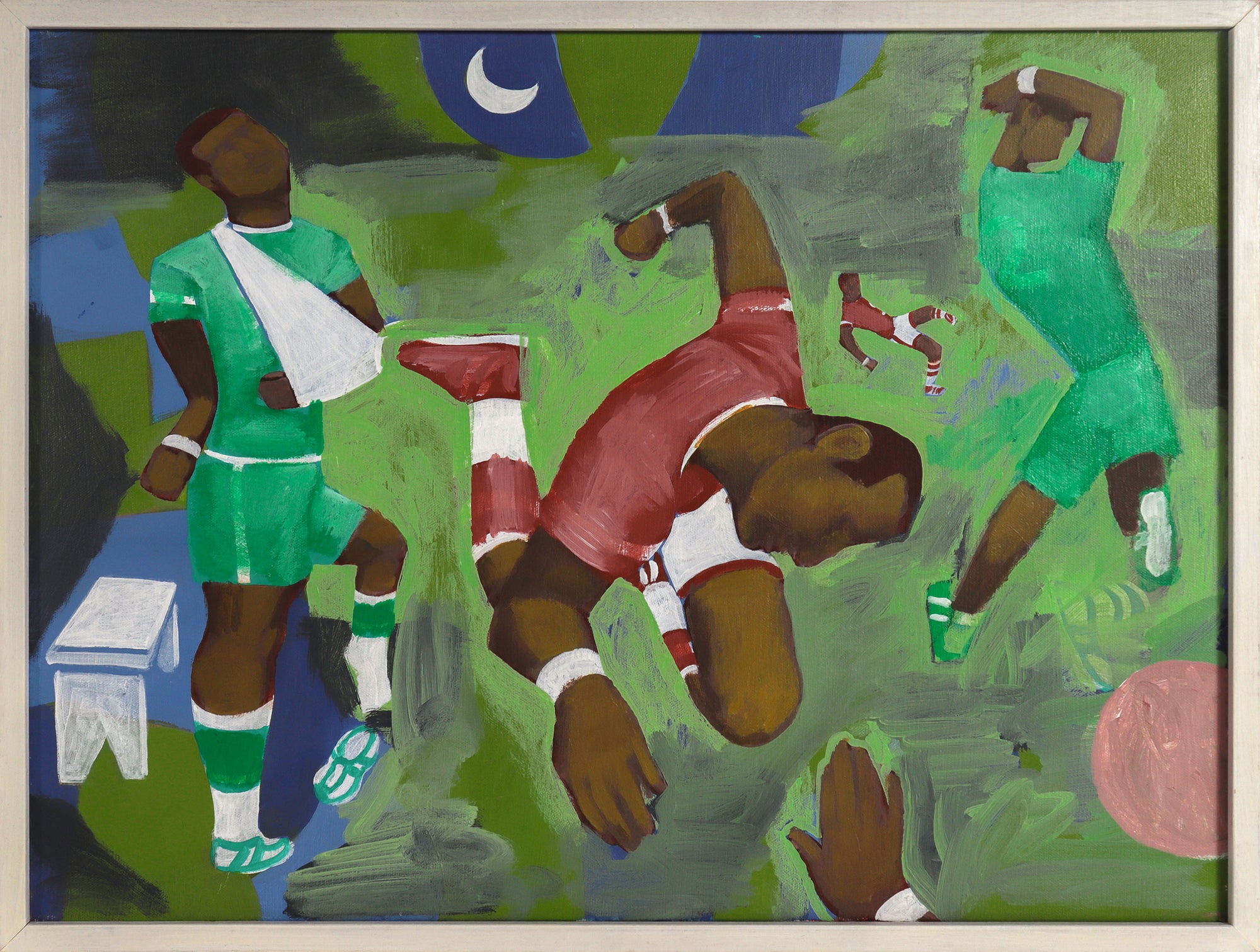 <i>Soccer Player at Night with Moon</i> <br>2014 Acrylic <br><br>#C8529