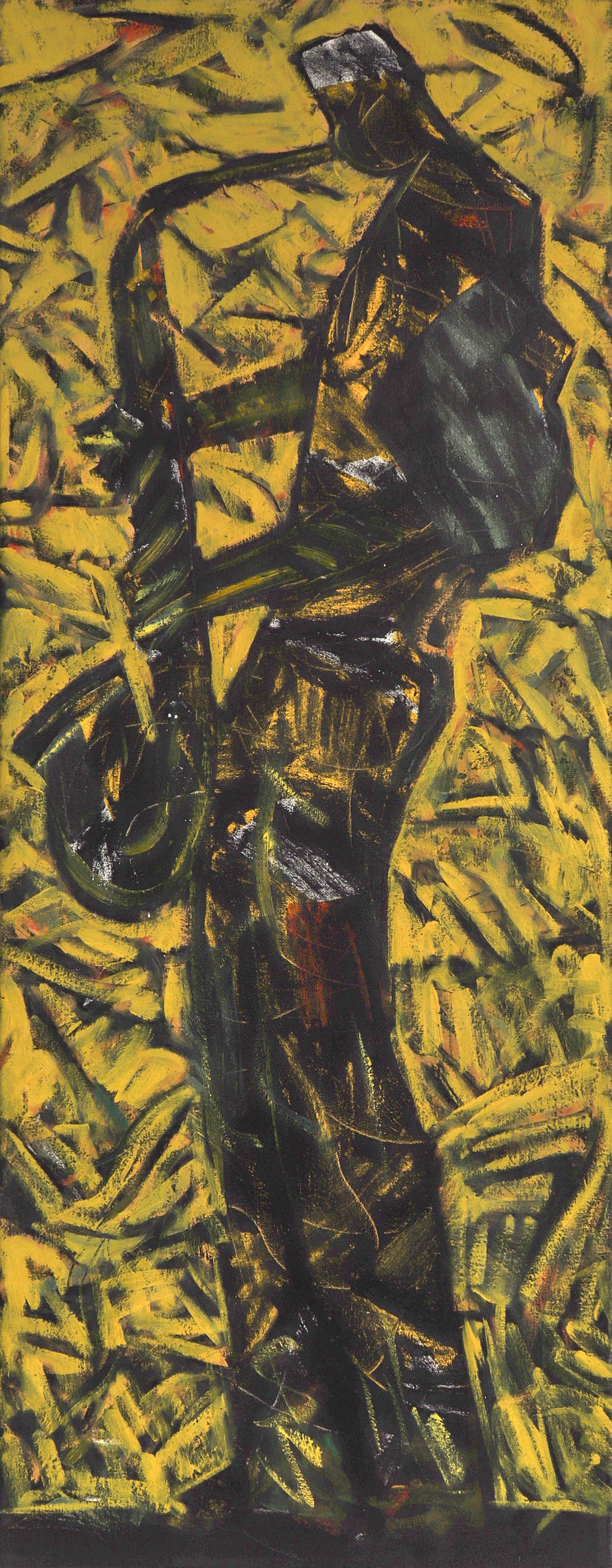 <i>Saxophonist</i> <br>C. 1984 Acrylic <br><br>#C8569