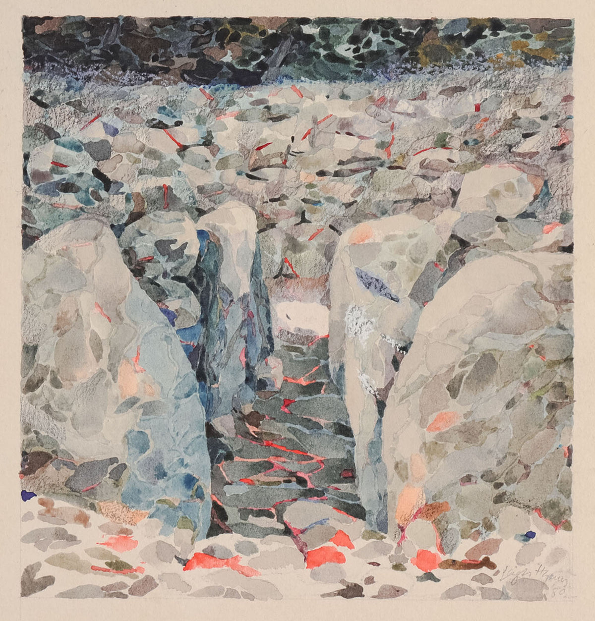 <i>Clava</i> <br>1980 Mixed Media Drawing <br><br>#C8587