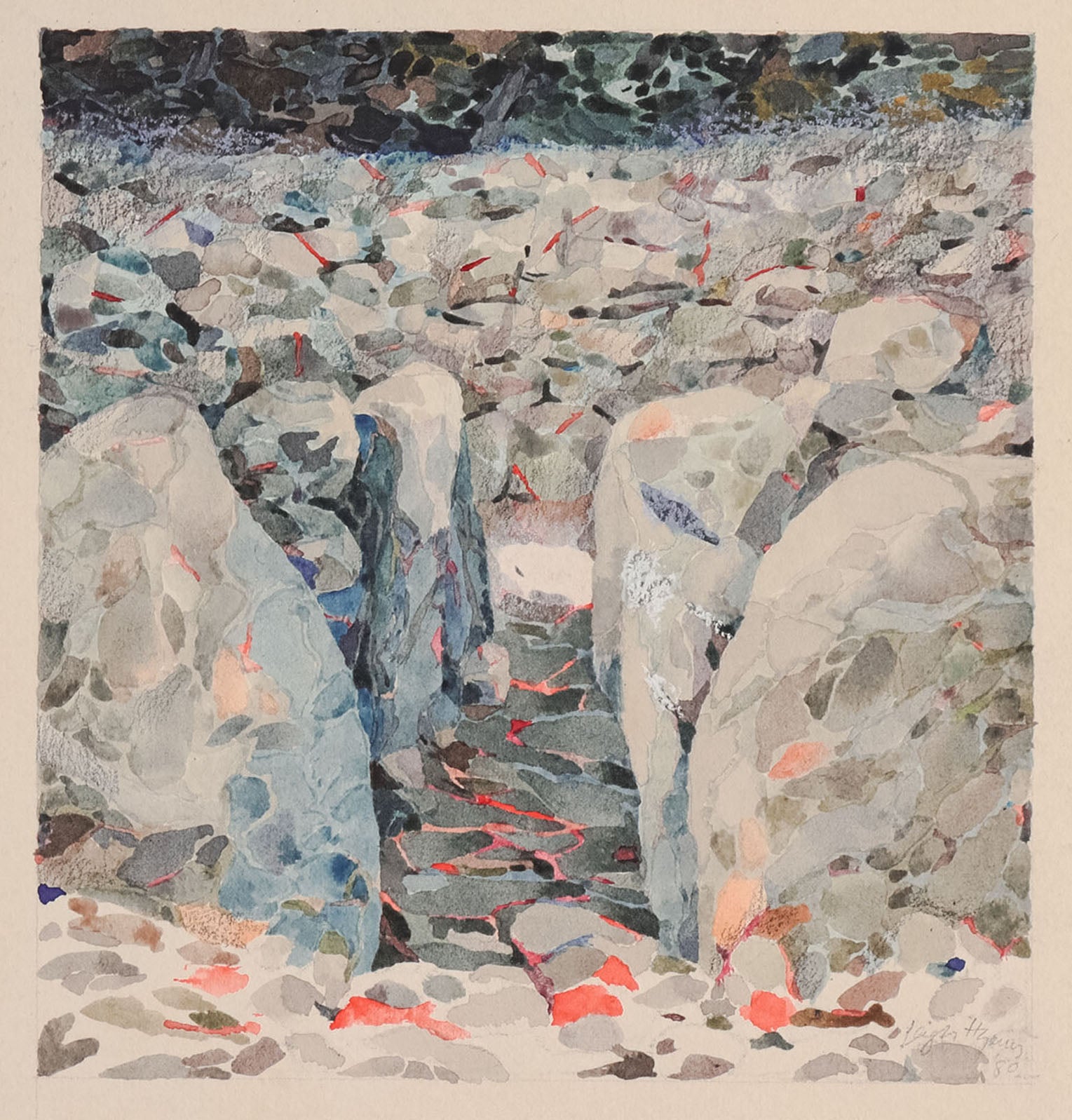 <i>Clava</i> <br>1980 Mixed Media Drawing <br><br>#C8587