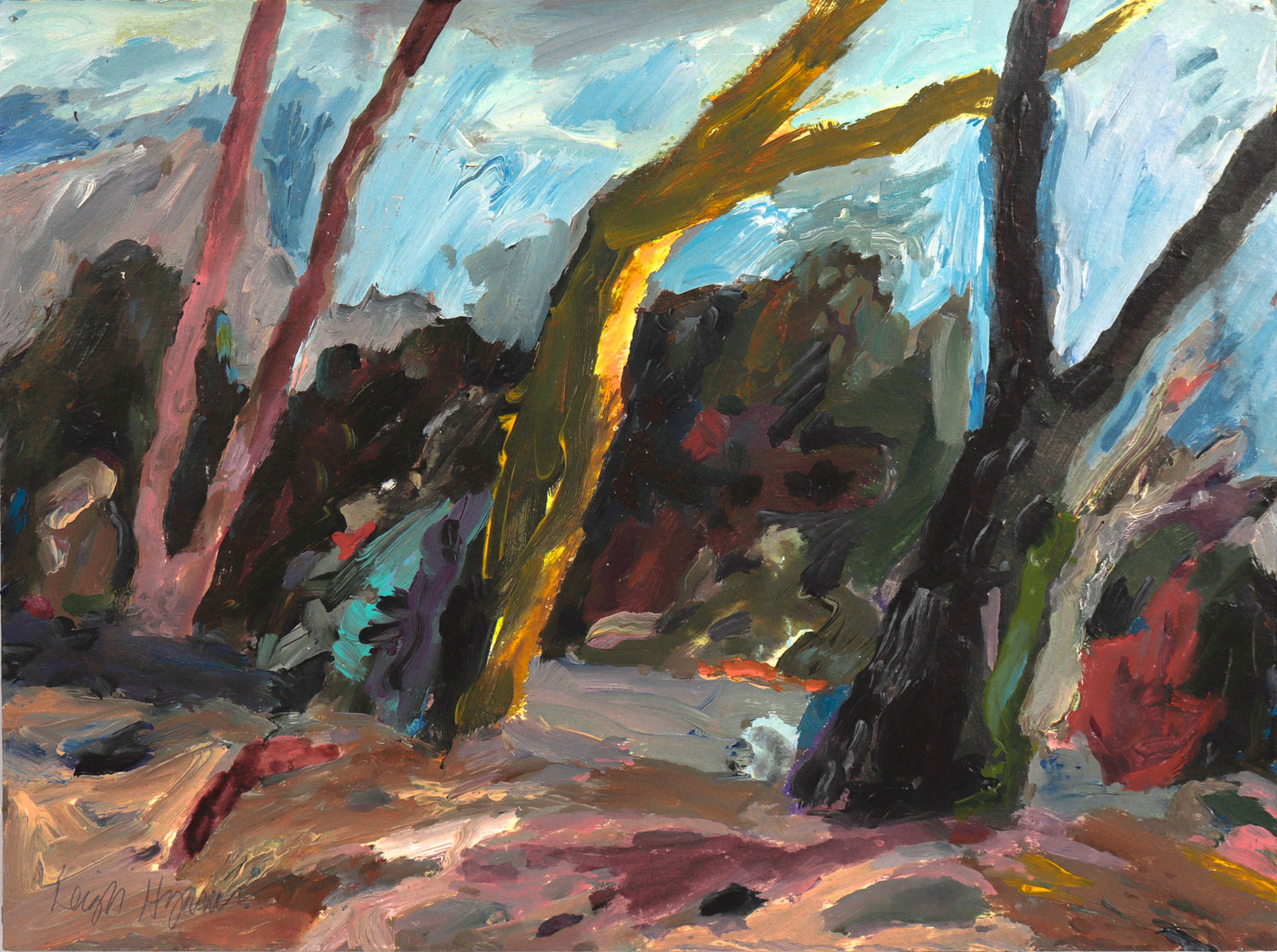 <i>3 Trees Near Oakville</i> <br>20th Century Acrylic <br><br>#C8593