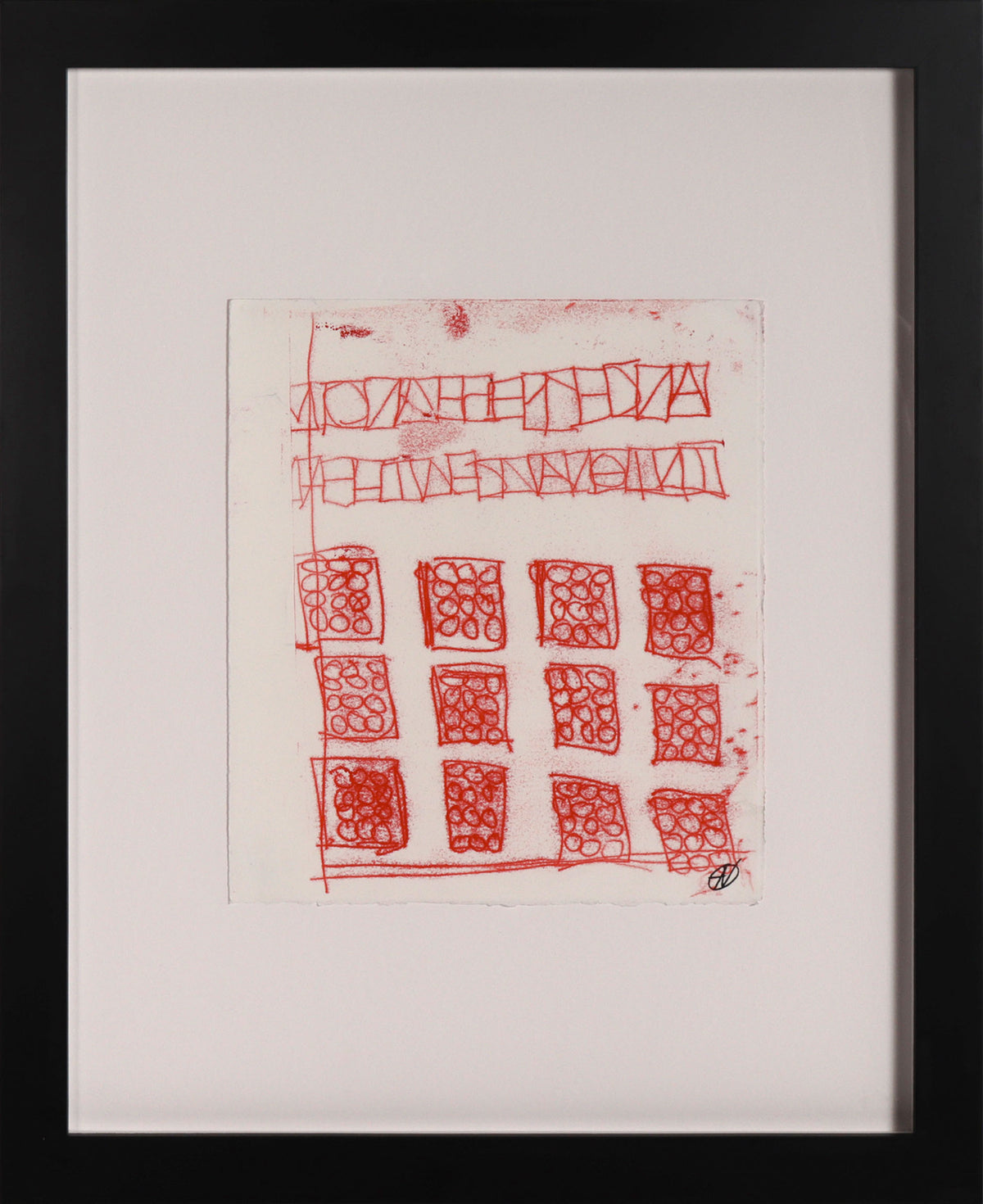 12 Red Squares &lt;br&gt;20th Century Monotype &lt;br&gt;&lt;br&gt;#C8604
