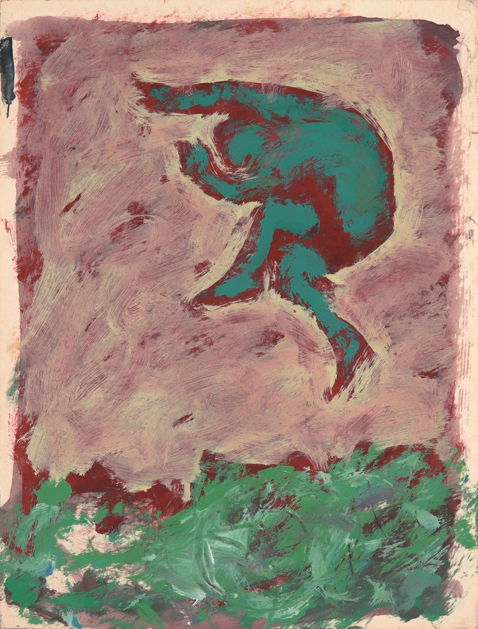 <i>Turquoise Man Jumping into Water</i> <br>C. 1982 Acrylic <br><br>#C8627