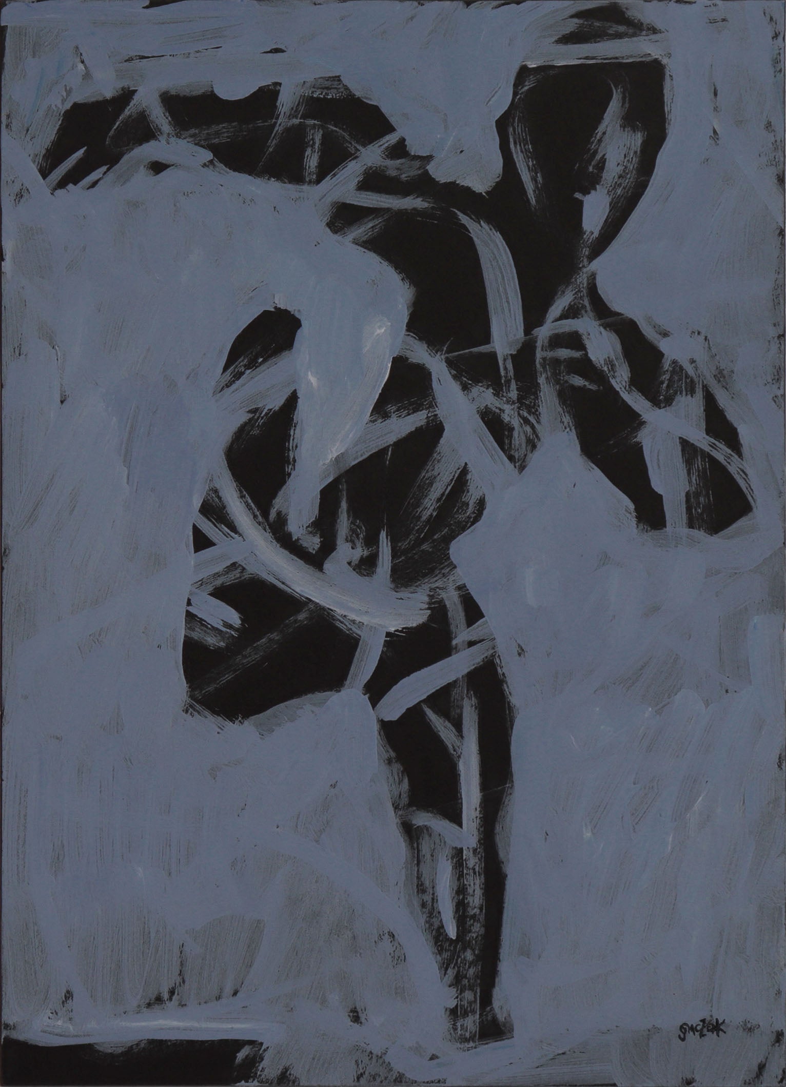 <i>Abstract Running Man</i> <br>1982-84 Gouache <br><br>#C8629