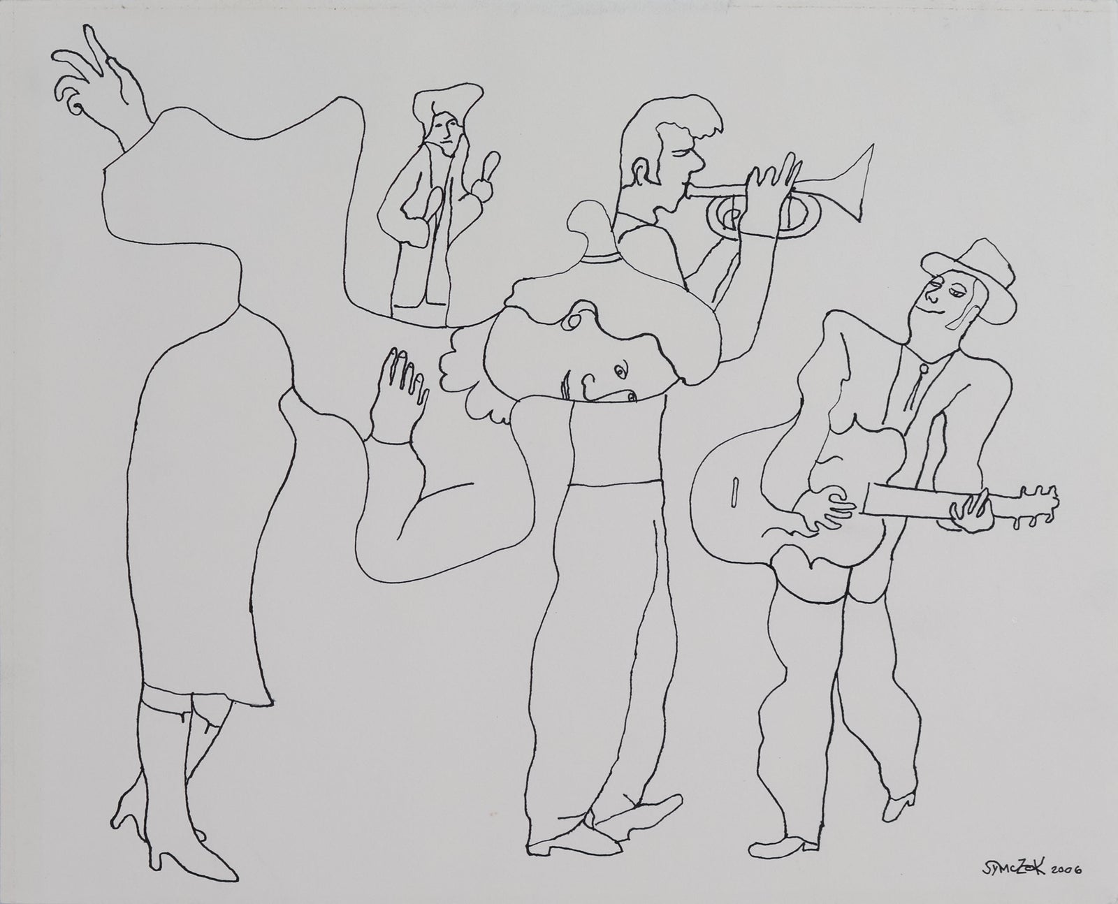Drawing of the Band <br>2006 Ink <br><br>#C8632