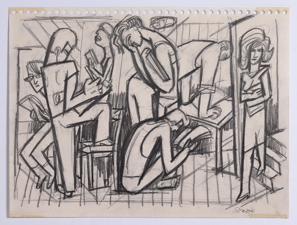 Backstage at the Theater <br>C. 1991 Graphite <br><br>#C8637