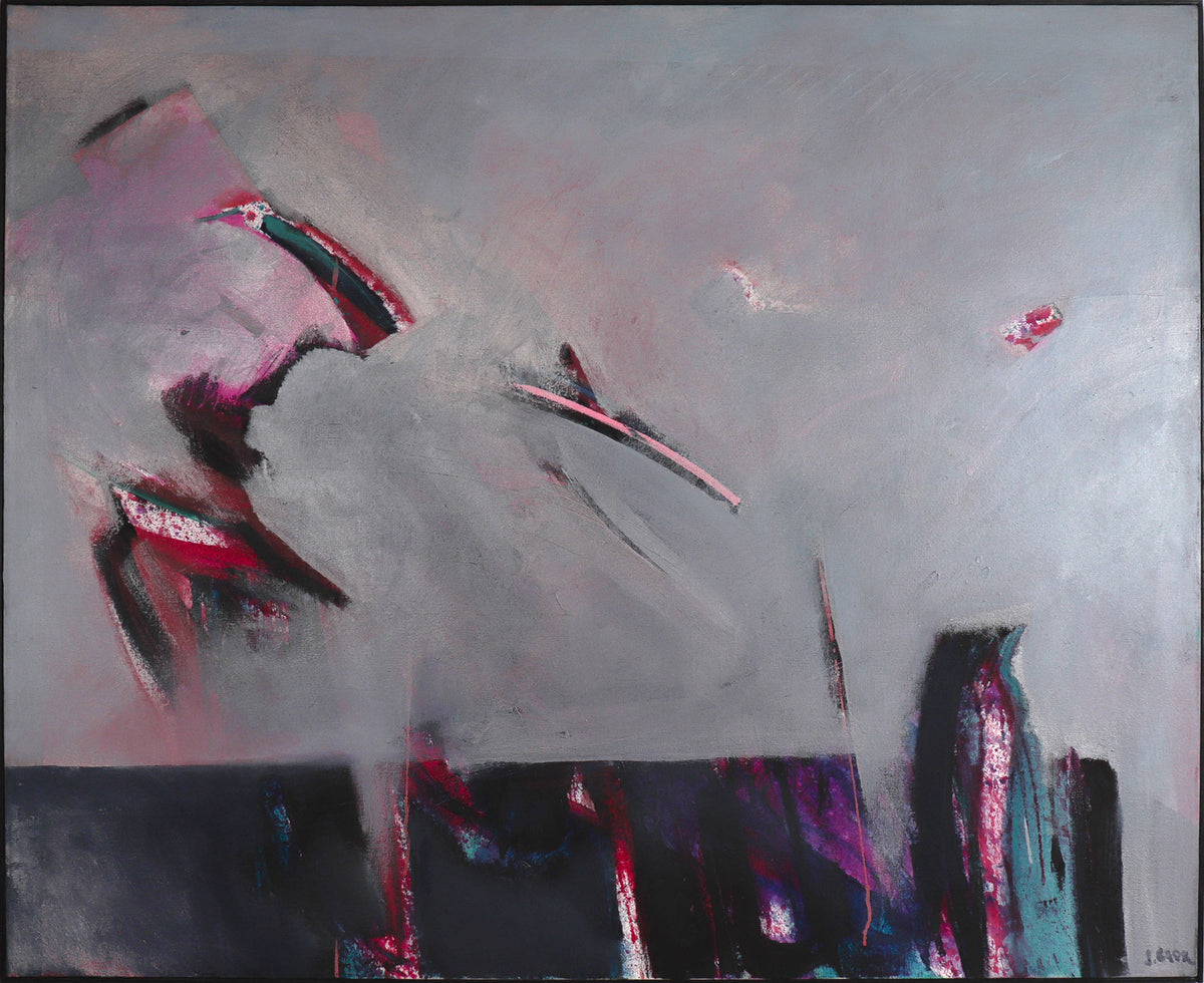 Pink &amp; Gray Abstraction &lt;br&gt;20th Century Oil &lt;br&gt;&lt;br&gt;#C8657