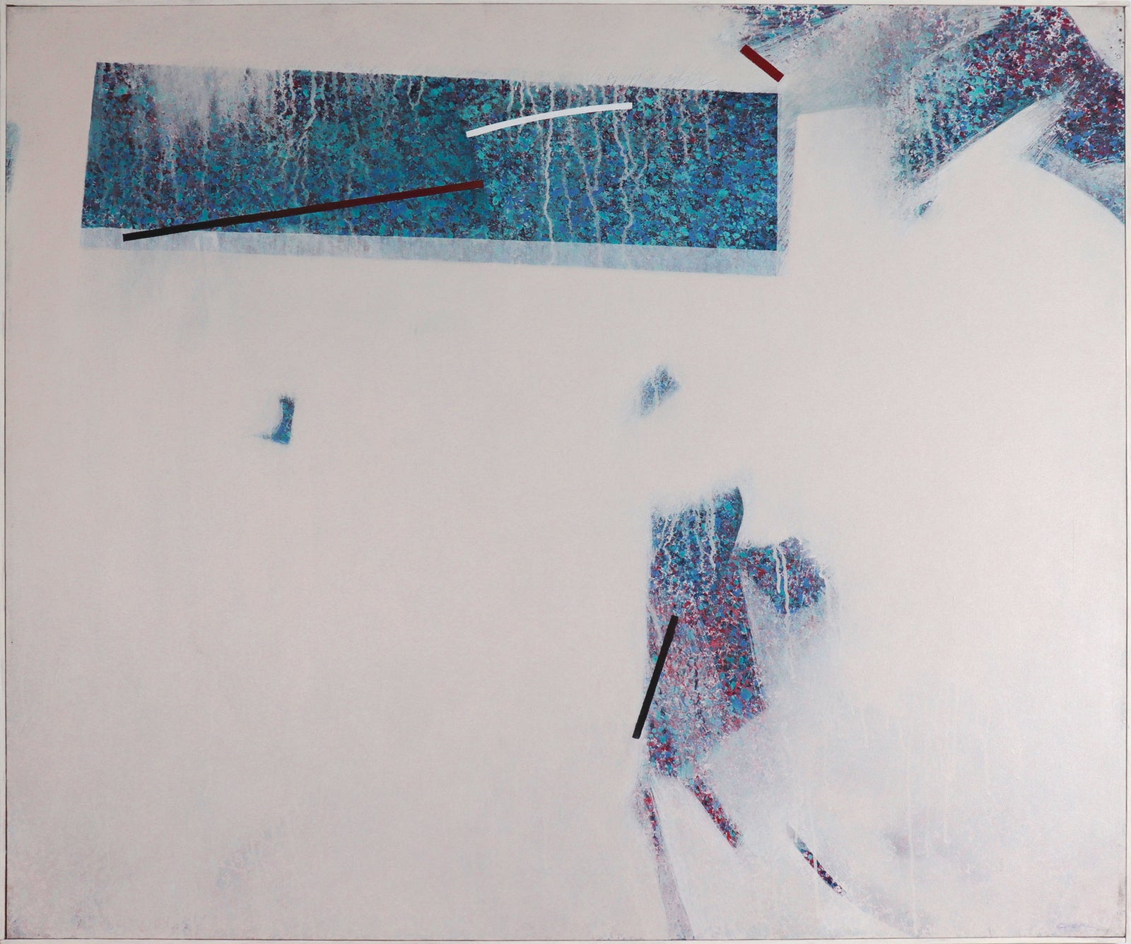 White & Blue Abstraction <br>20th Century Acrylic <br><br>#C8662